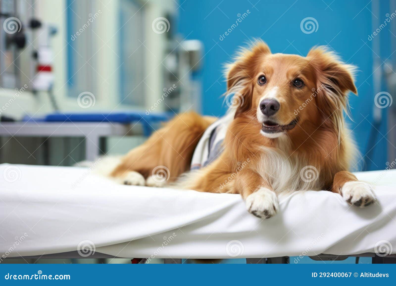 Therapy Dog Lying Next To an Empty Hospital Bed Stock Image Image of relaxation, generative