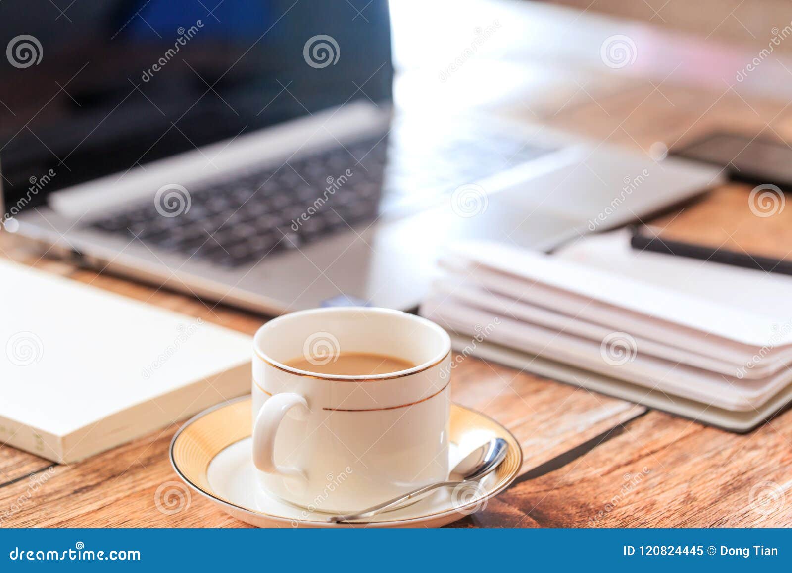 There are All Kinds of Office and daily Necessities on the Desk Stock