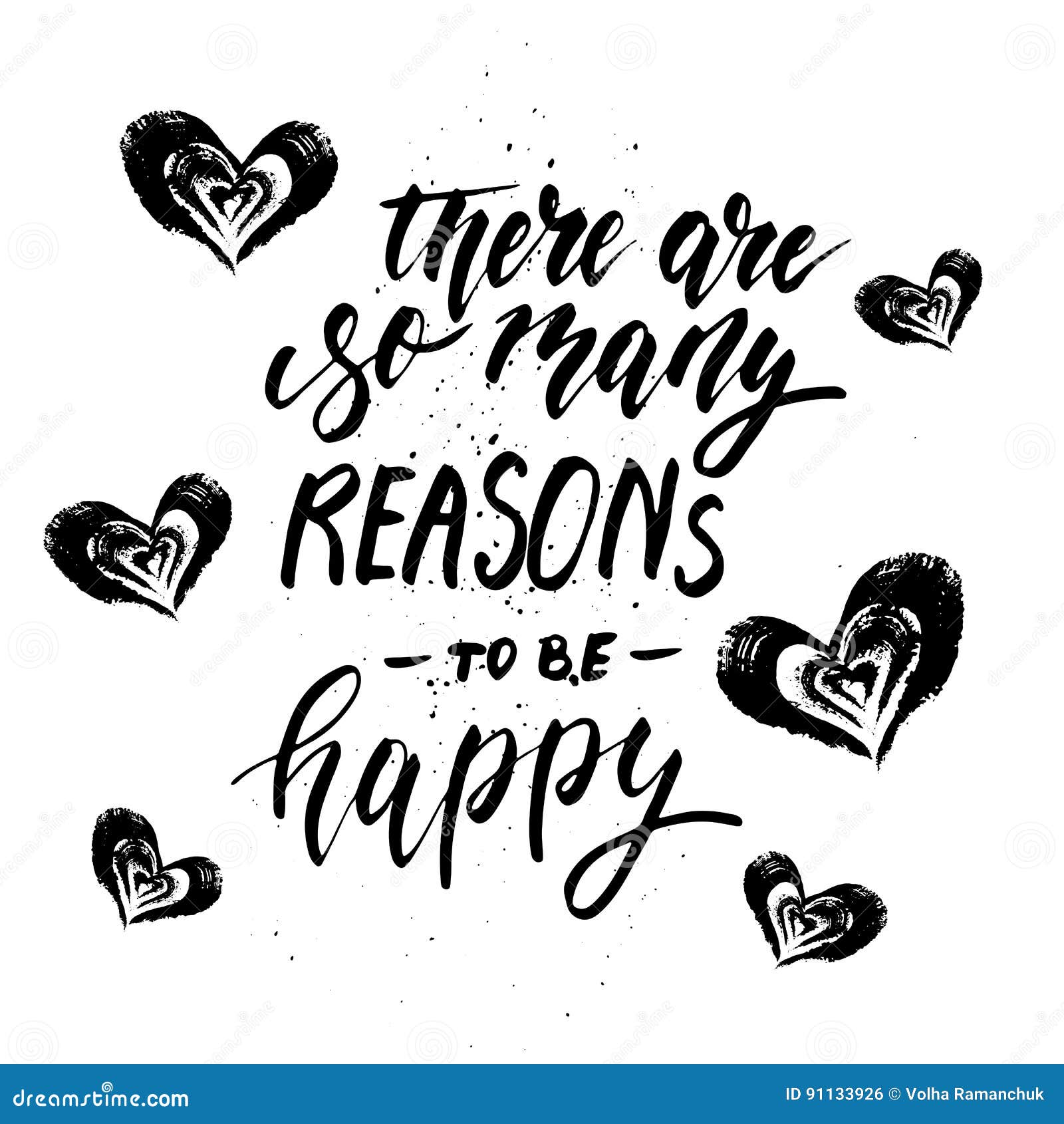 There are so Many Reasons To Be Happy Quote Stock Illustration ...