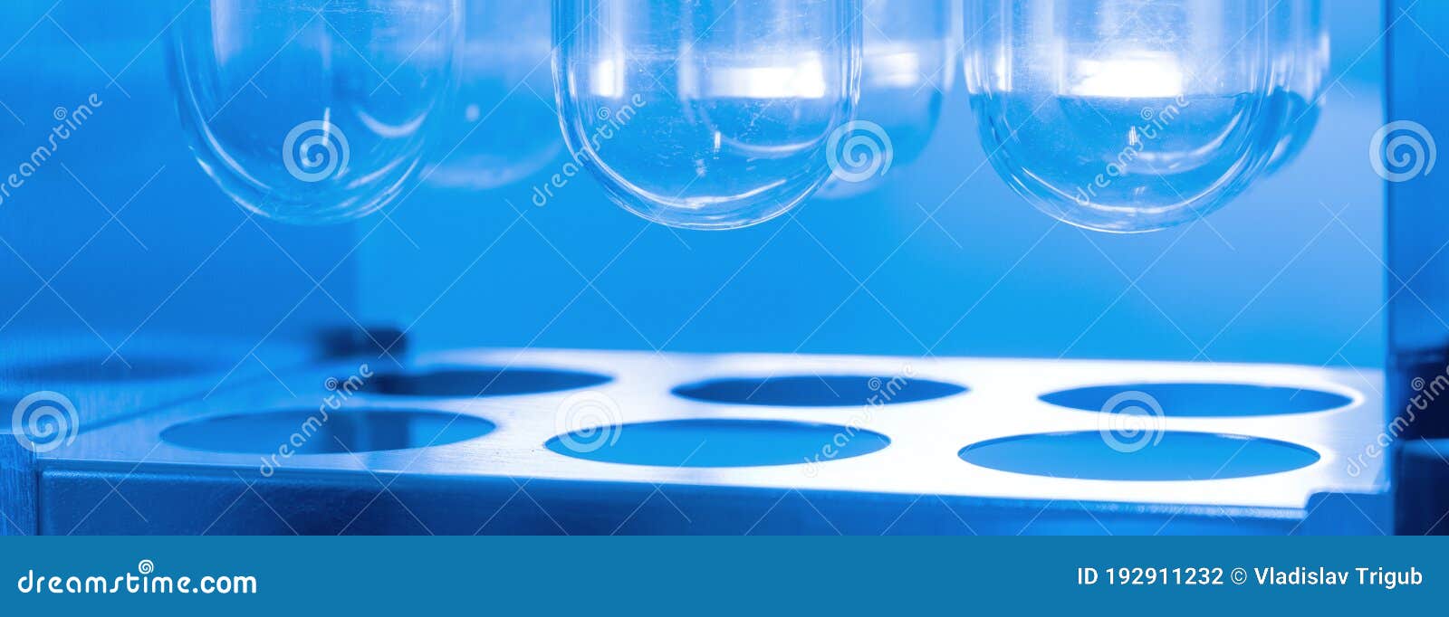 Many Test Tube Setup At Automatic Sample Concentrator Machine Device