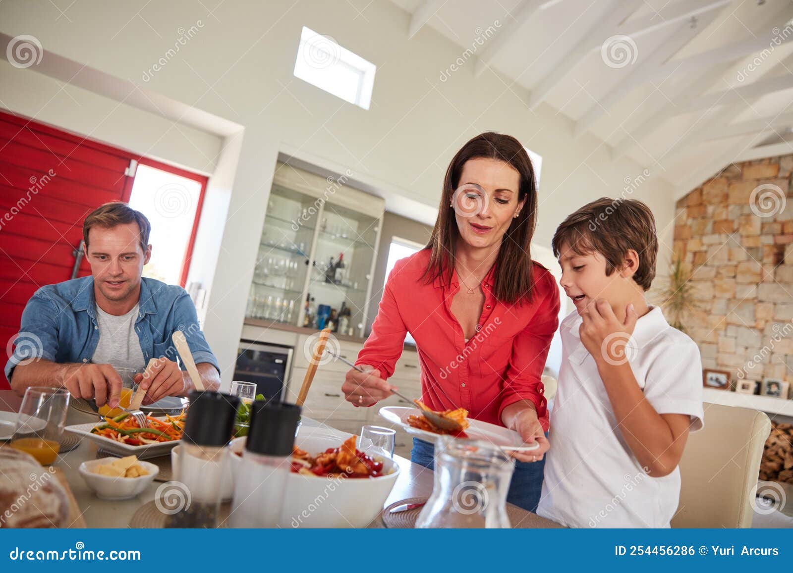 There is No Love Sincerer Than the Love of Food. a Happy Family