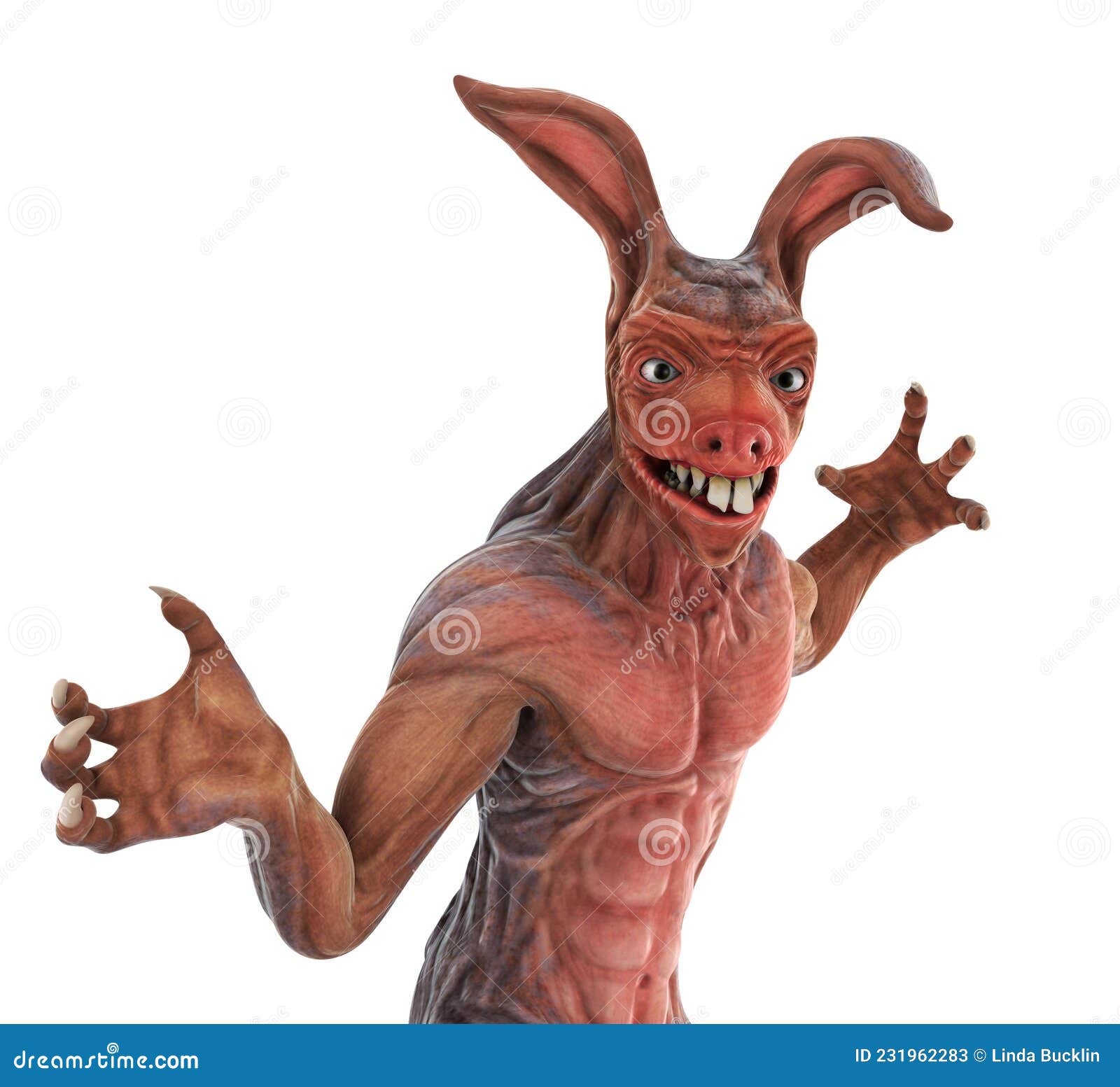 Horrible Easter Bunny stock illustration. Illustration of scary - 231962283