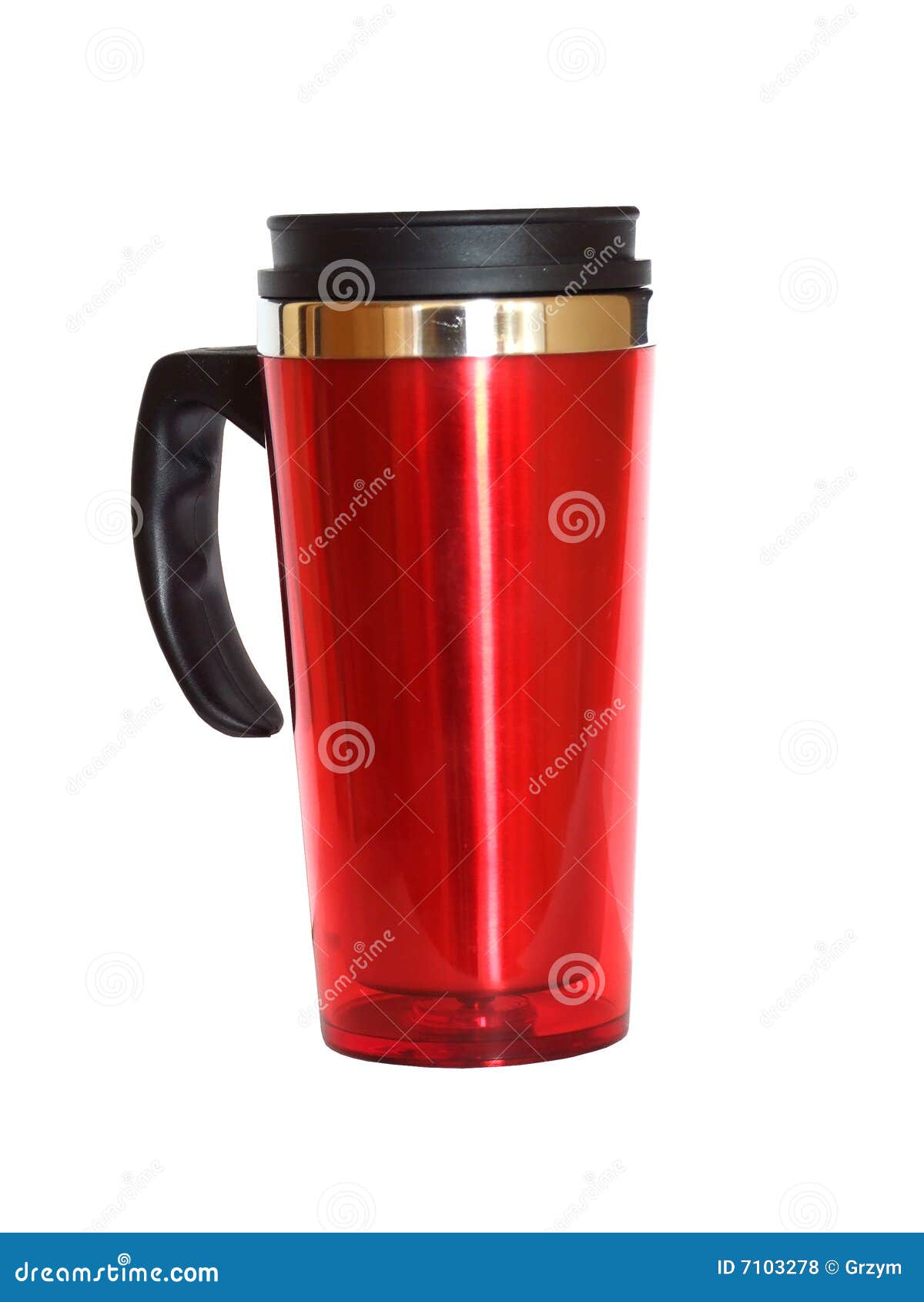 Thermal cup stock photo. Image of steel, pink, handle 7103278