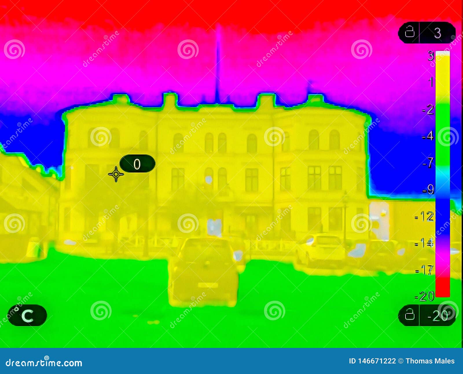 Thermal image stock photo. Image of landscape, architecture 146671222