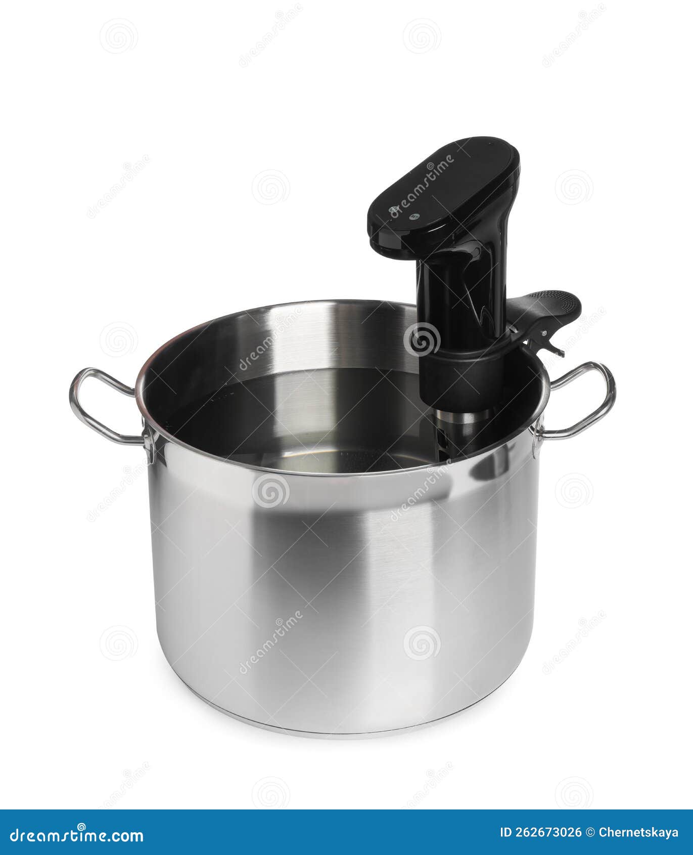 Thermal Immersion Circulator in Pot Isolated on White. Sous Vide Cooker Stock Photo Image of