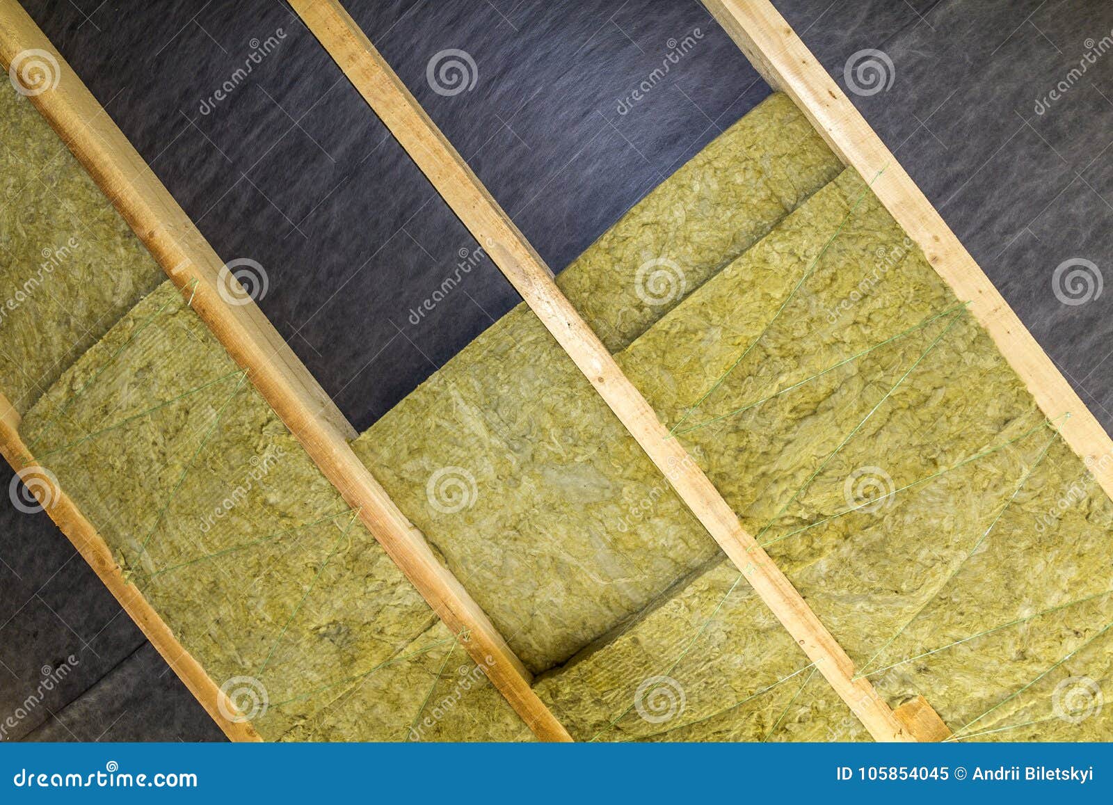 Thermal Insulation Mineral Rock Wool Installation At The New