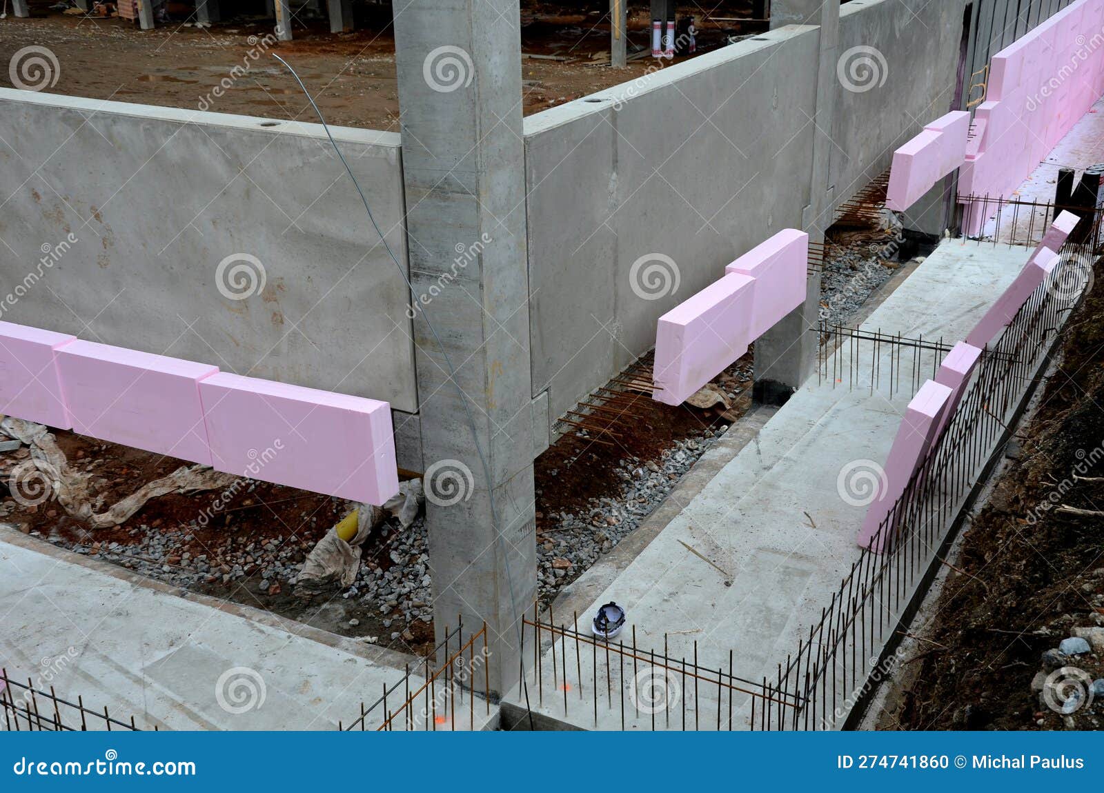 Thermal Insulation with Polystyrene Plates Around the Perimeter Stock