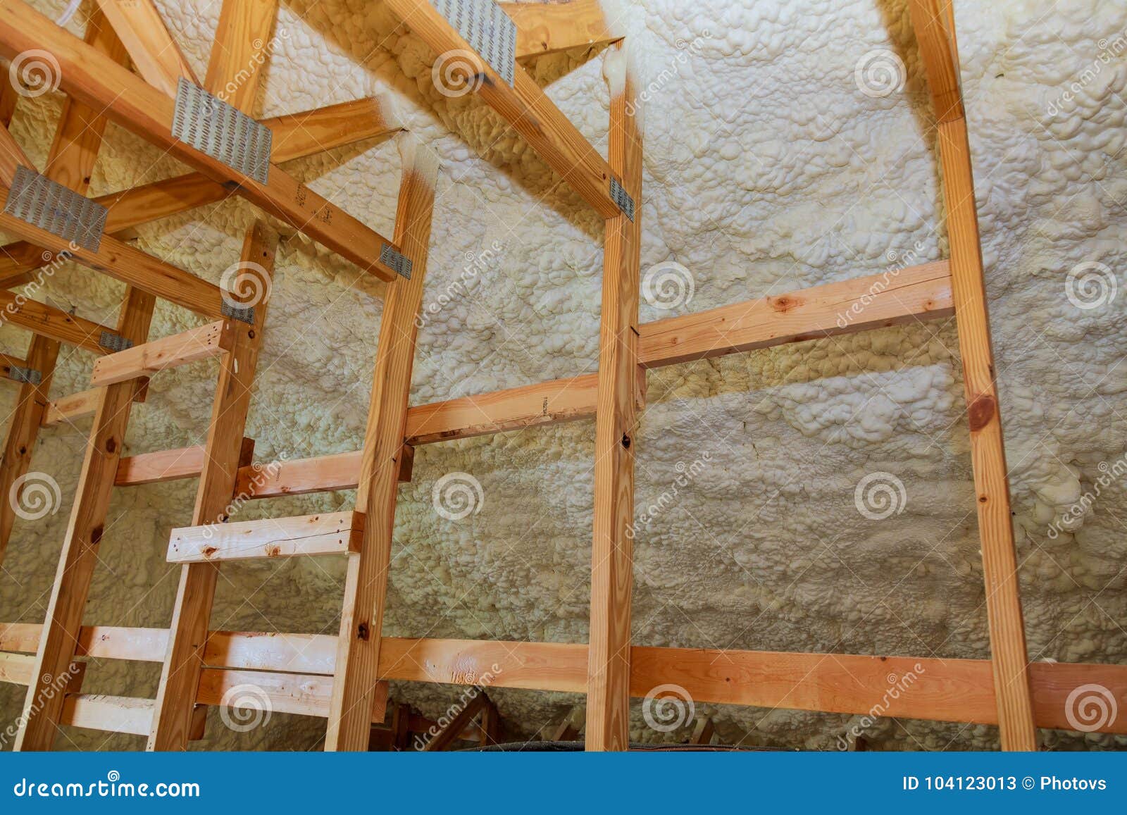 Background Polyurethane Foam For Thermal Insulation Of Walls Stock