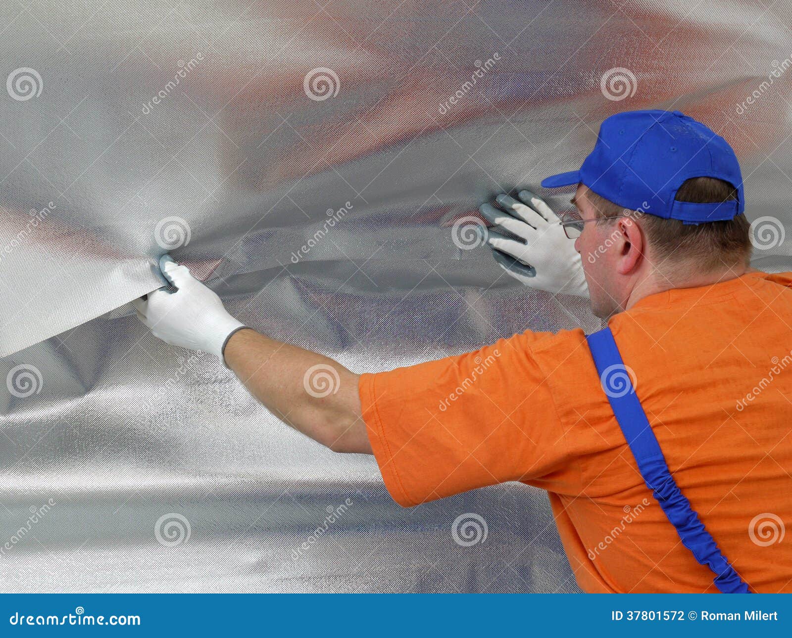 Thermal insulation work stock photo. Image of male, building 37801572