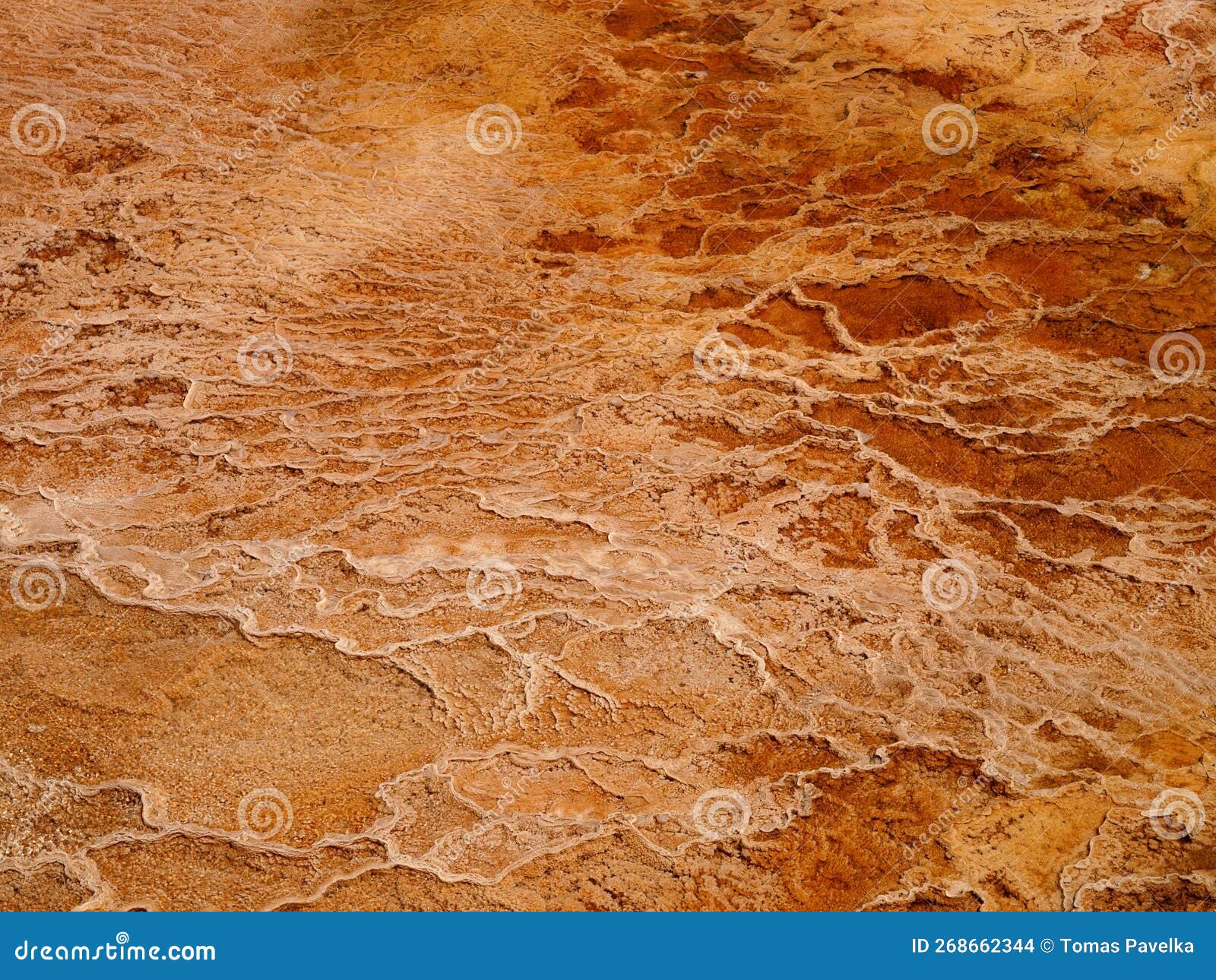 thermal sediments at yellowstone national park, usa