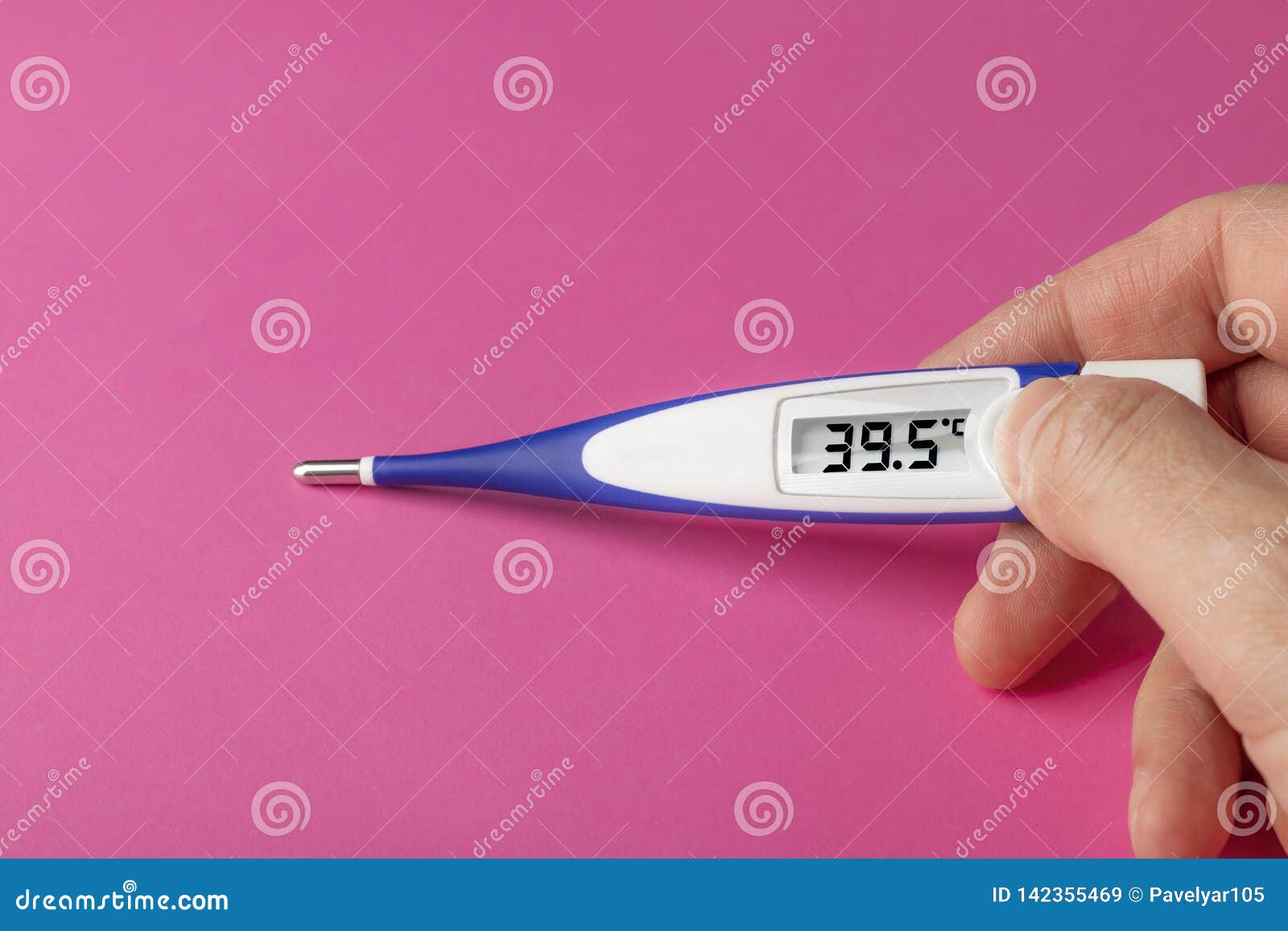 Thermomètre Blanc-bleu Avec Une Haute Température De 39 5 Degrés De Celsius  à Disposition Image stock - Image du hôpital, soin: 142355469