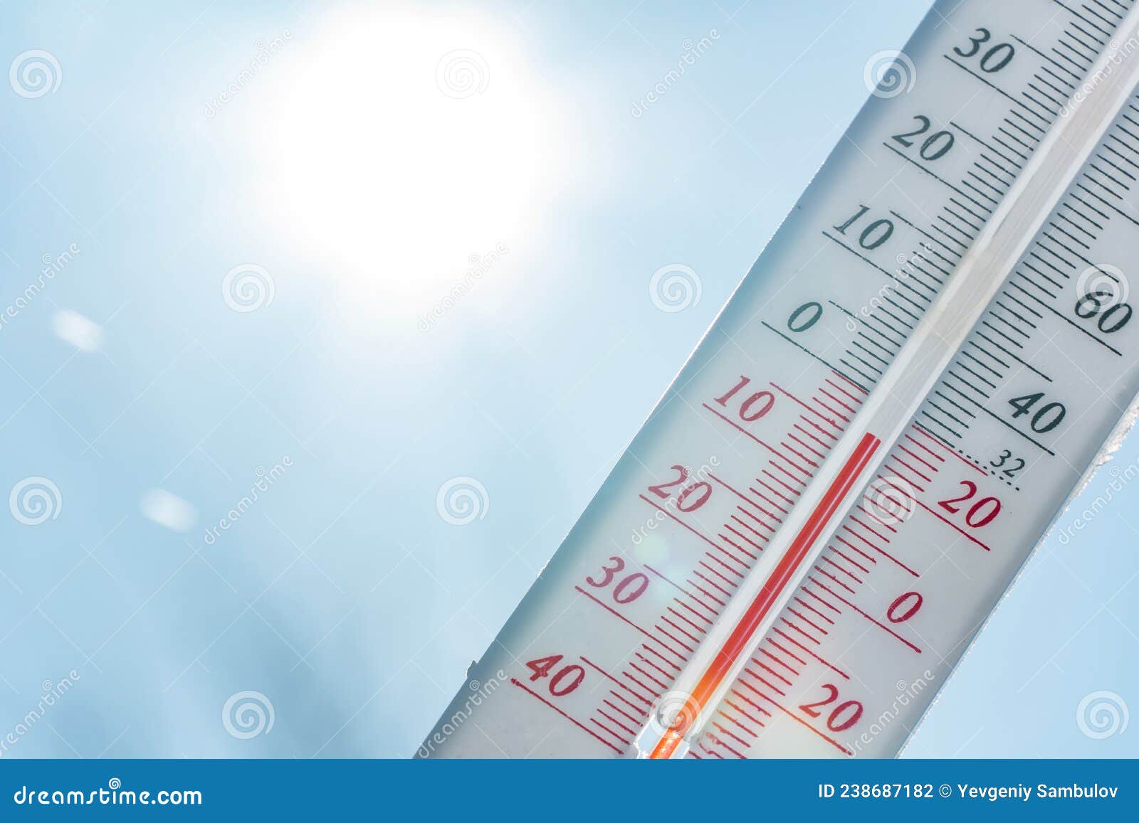 L'heure D'hiver Thermomètre Sur Neige Avec Arrière-plan Flou Montre De  Basses Températures Celsius Et Farenheit