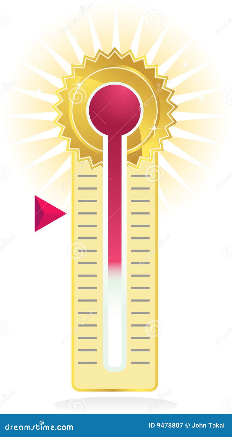 Thermometer with High and Low Temperature Stock Vector - Illustration of  thermometer, yellow: 158042966