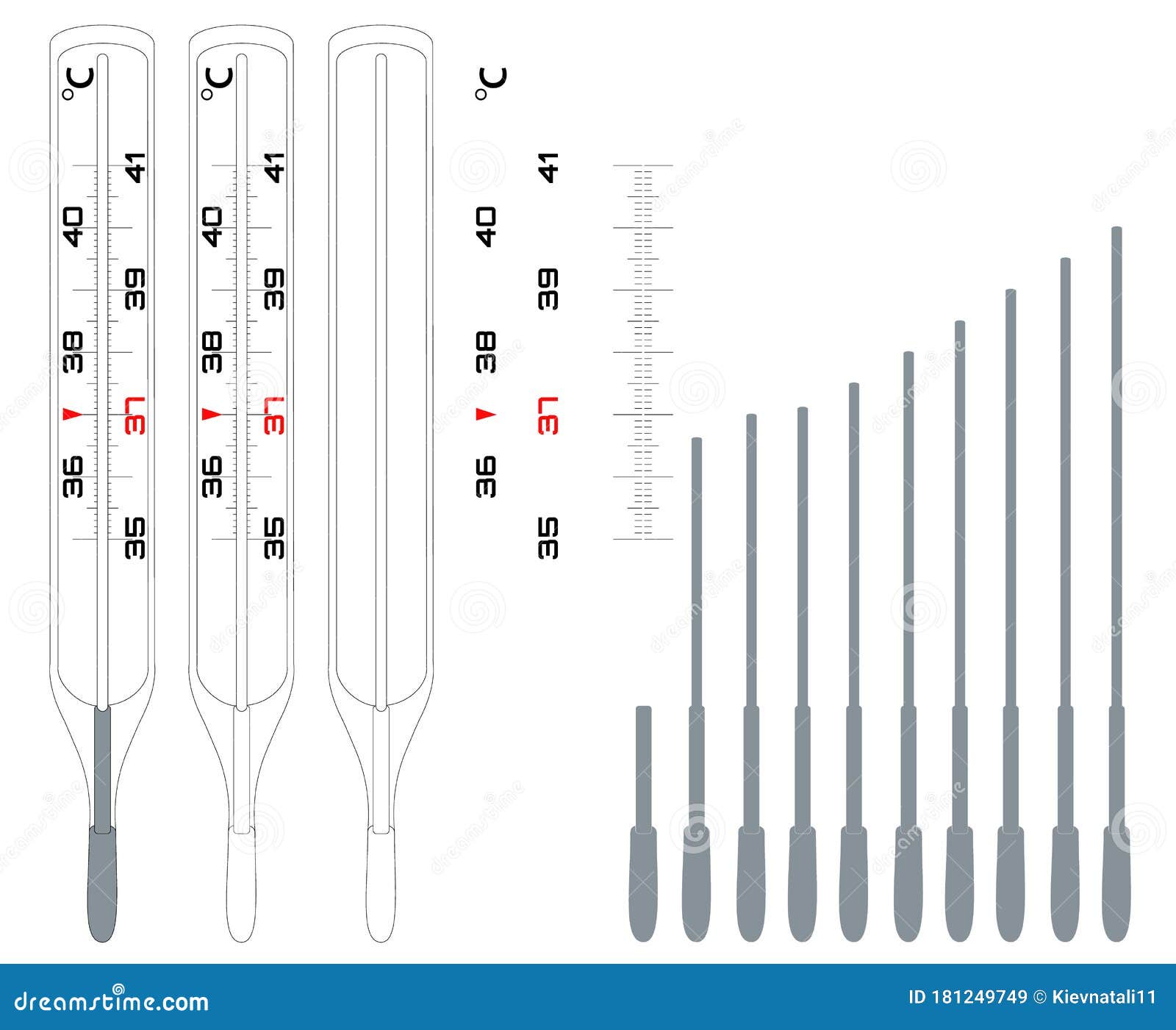 Thermometer Constructor for Measuring Body Temperature. Celsius