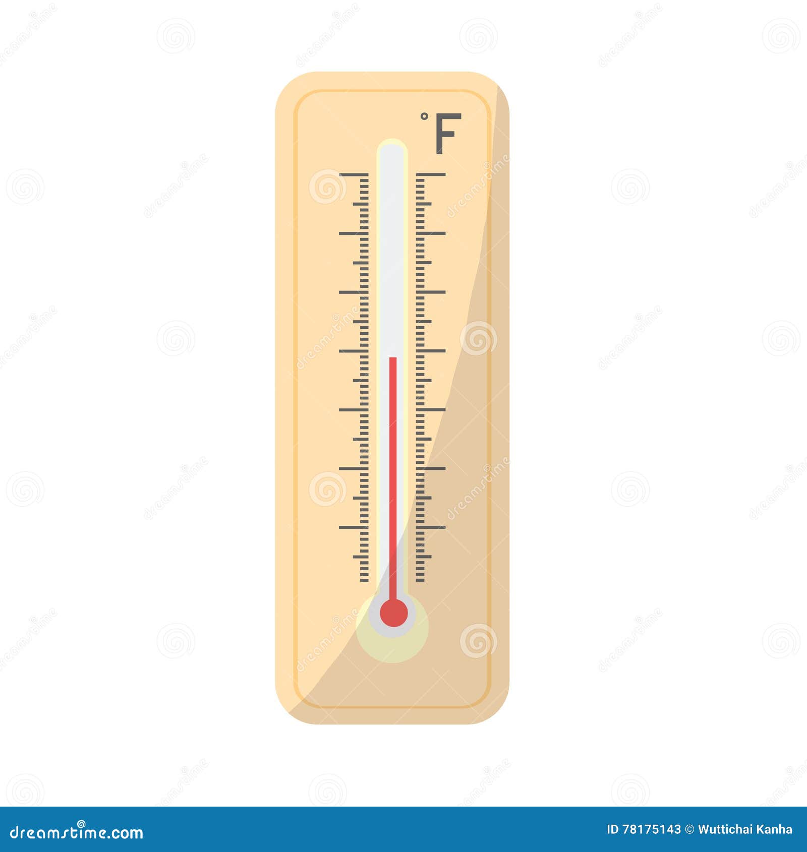 Thermometer Fahrenheit. Measuring Hot and Cool Temperature Stock Vector