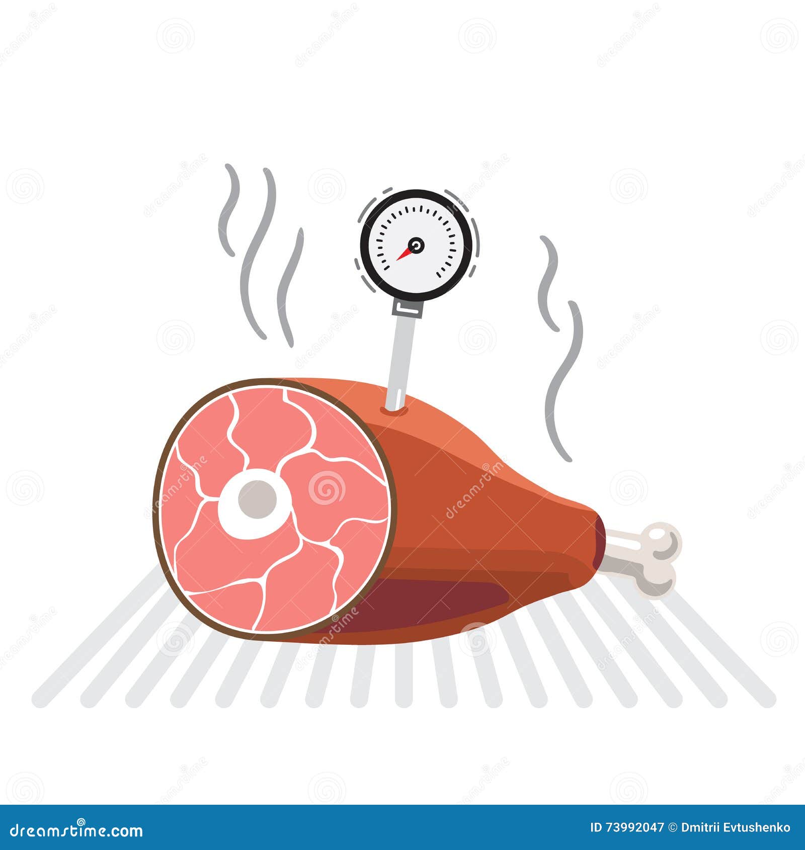 Thermometer for food. stock illustration. Illustration of safe