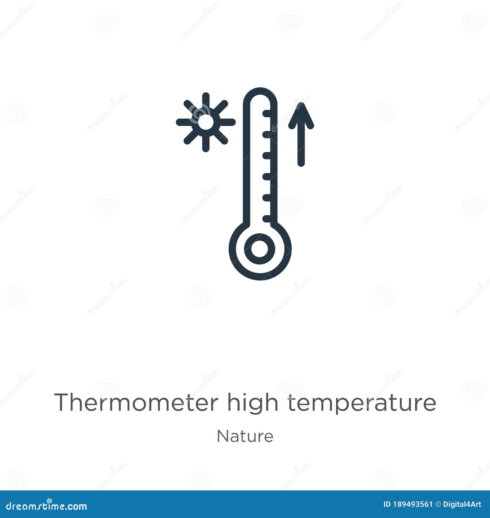 Thermometer icon high temperature symbol Vector Image