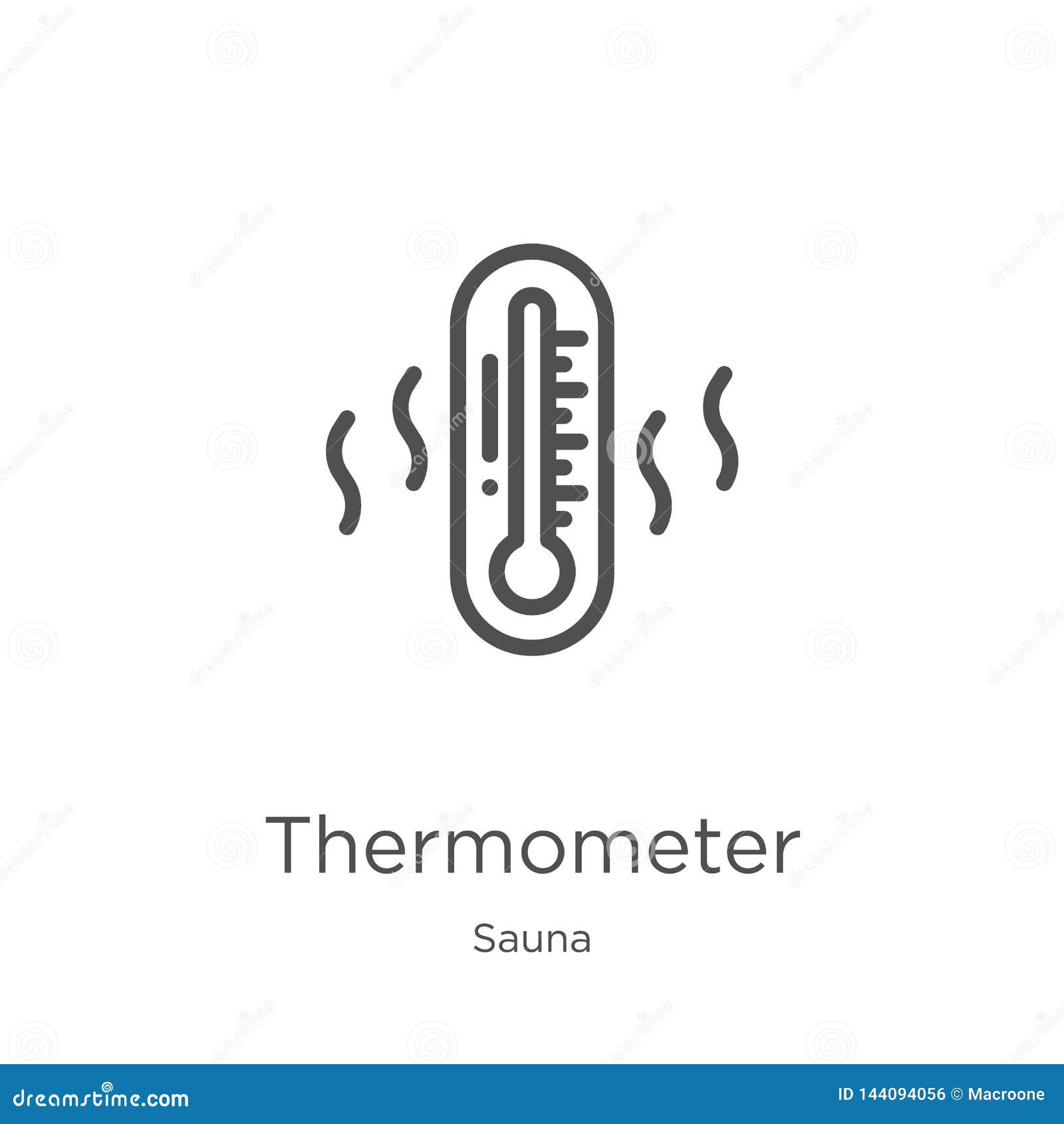 Thermometer Icon Vector from Sauna Collection. Thin Line Thermometer ...