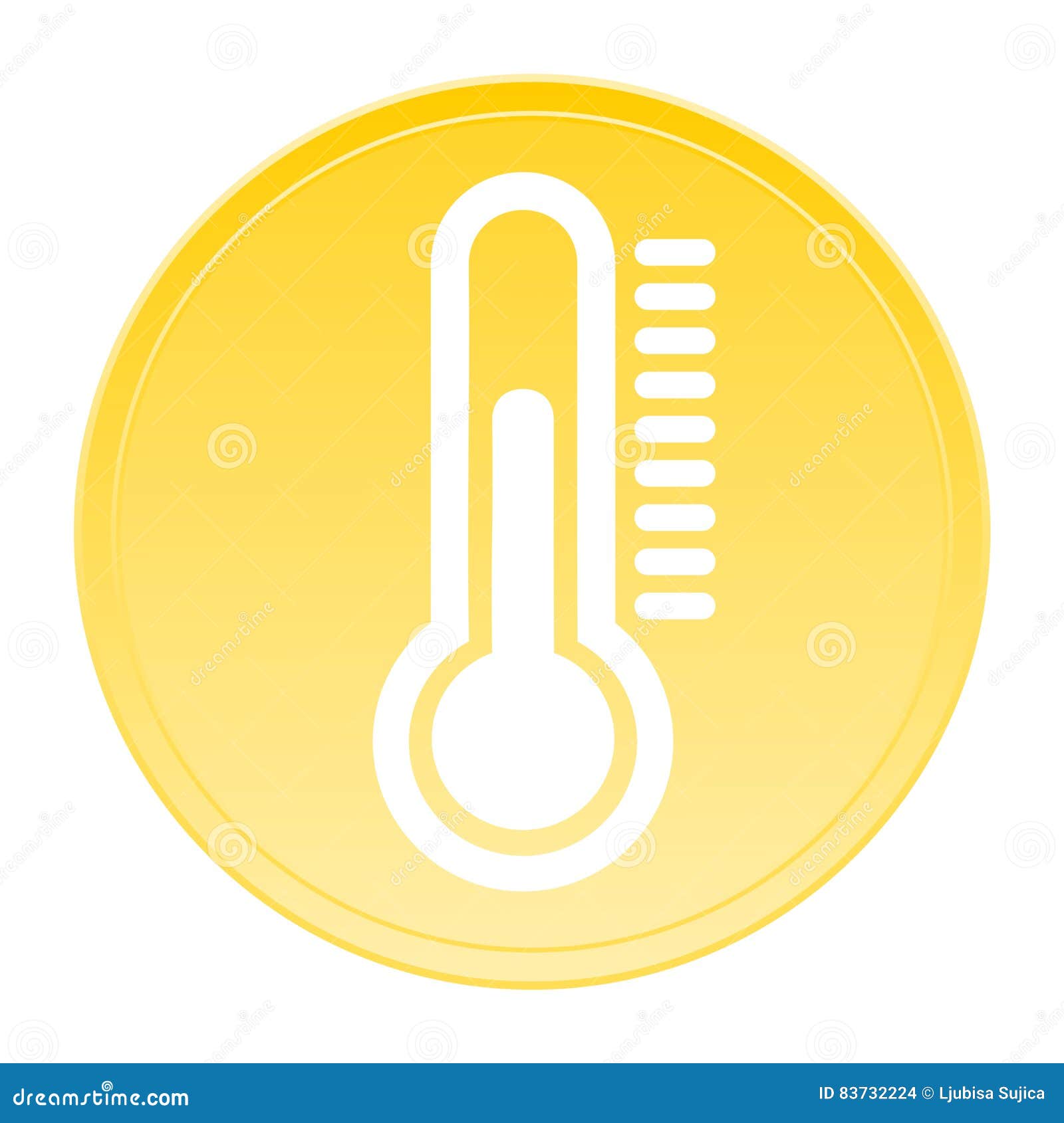 Thermometer Icon Yellow Button Stock Vector Illustration of