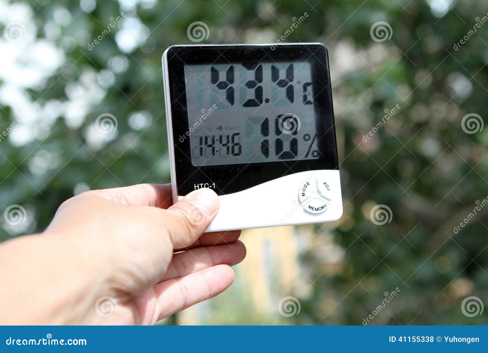 thermometer with shriveled plant Stock Photo