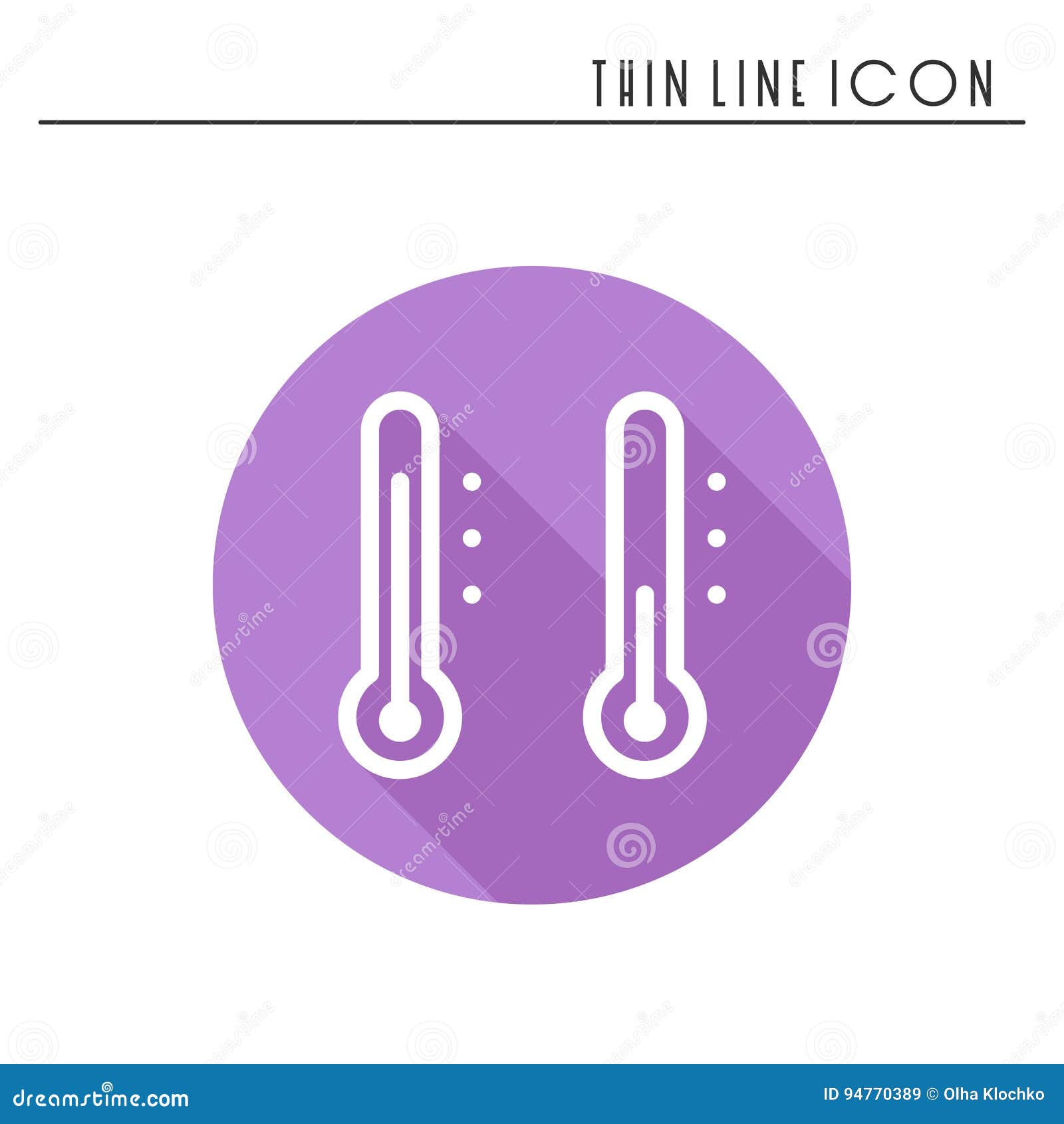 Thermometer Line Simple Icon. Weather Symbols. Meteorology. Forecast