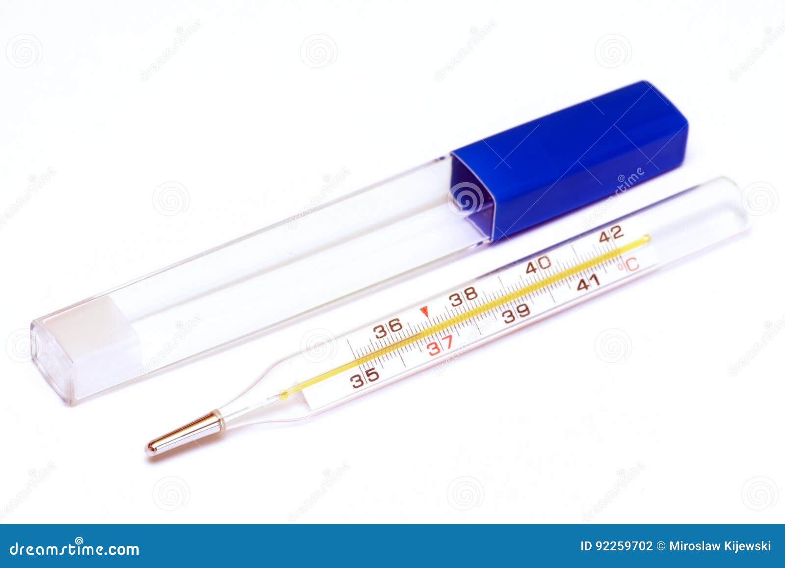 Thermometer, Measure the Temperature on White Background, Pharmacy