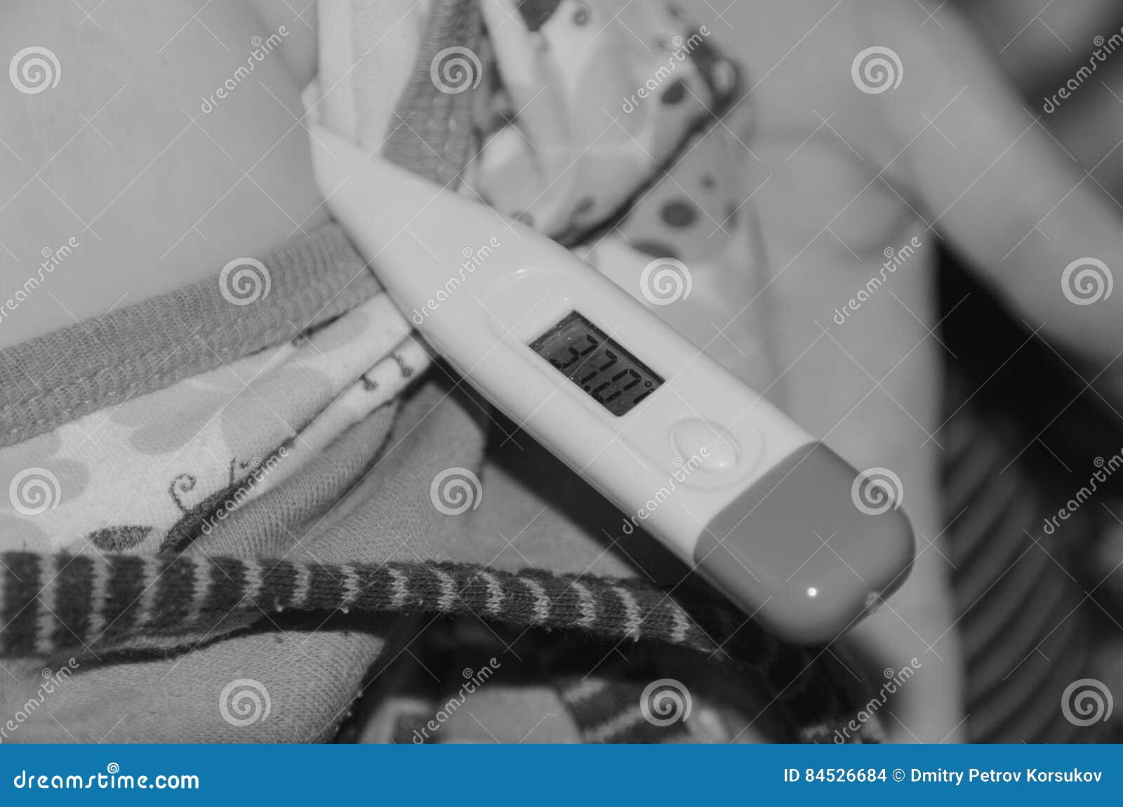 Thermometer with Temperature Armpit Baby Stock Photo - Image of healthy ...