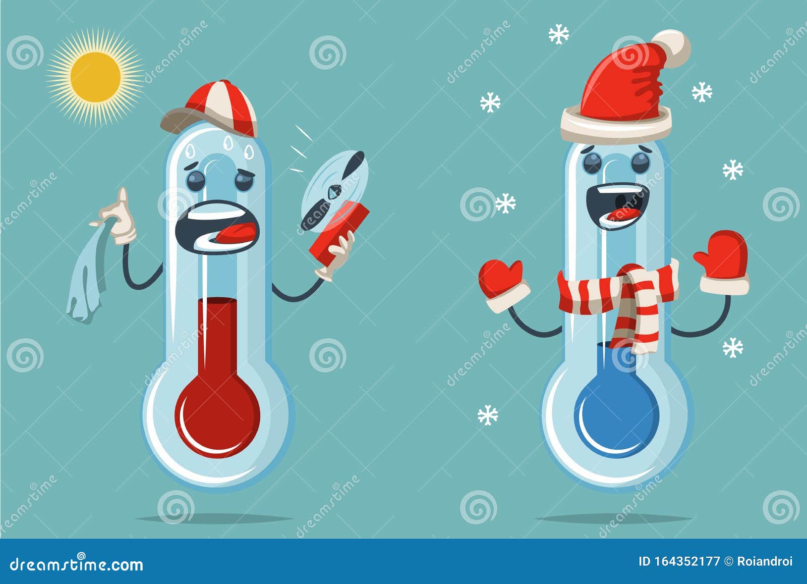 Thermometer with Temperature Heat and Cold. Vector Cartoon Character Stock Vector - Illustration of sadness, flat: 164352177 Thermometer with Temperature Heat and Cold. Vector Cartoon Character Stock Vector - Illustration of sadness, flat: 164352177