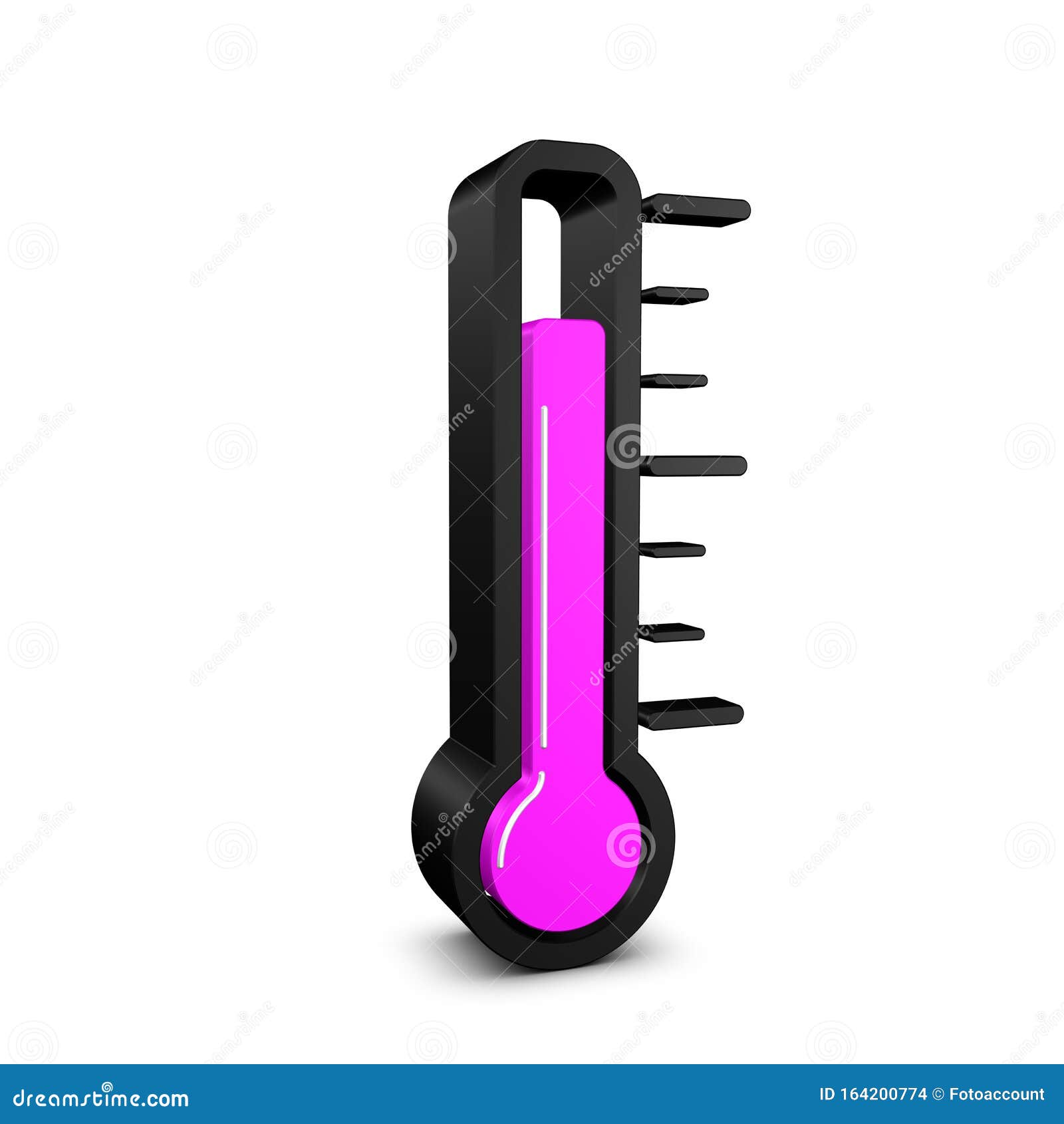 Thermometer Temperature Icon Black and Pink 3D Illustration