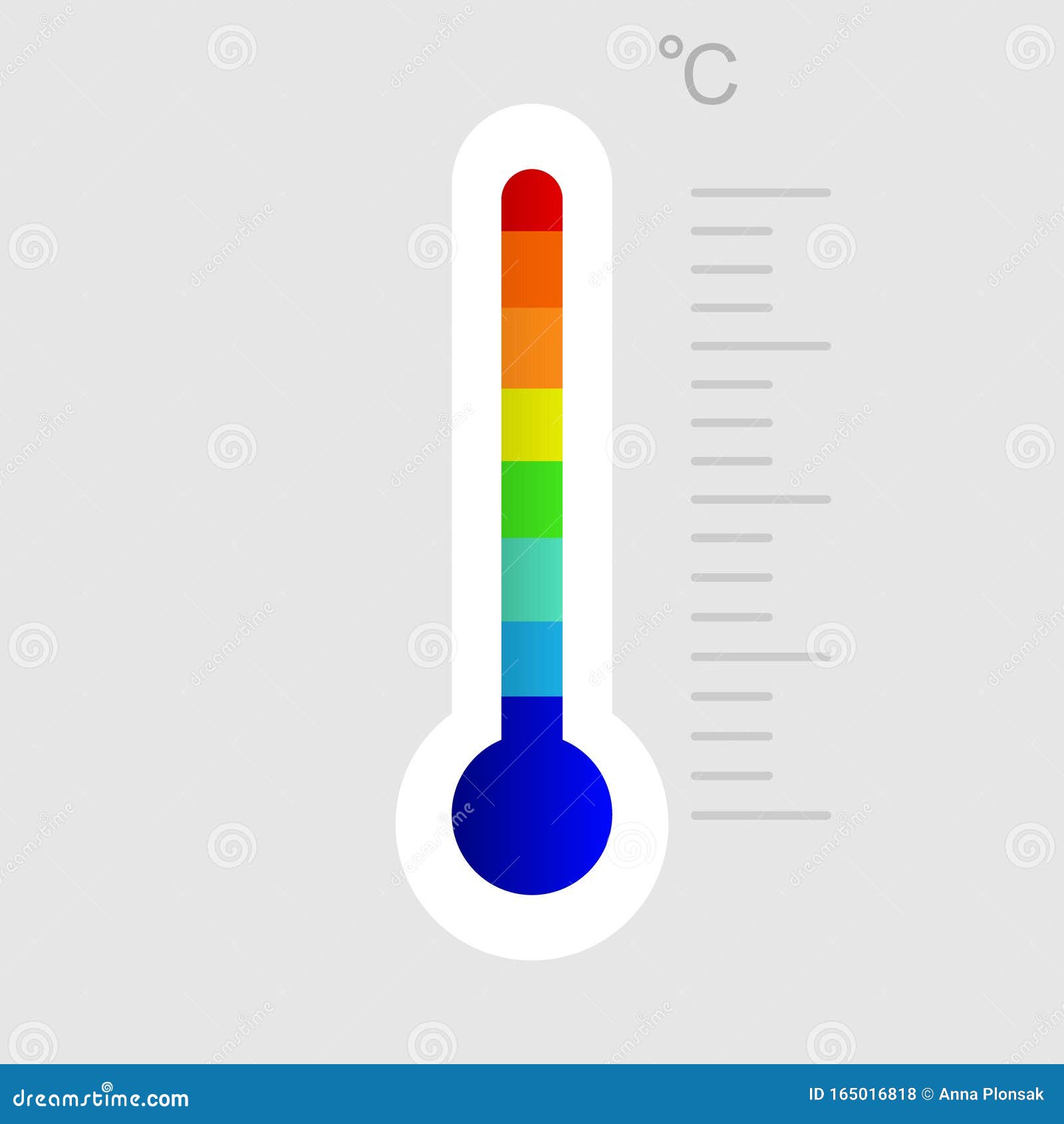 Thermometers Icon with Different Zones. Vector Image Isolated on White