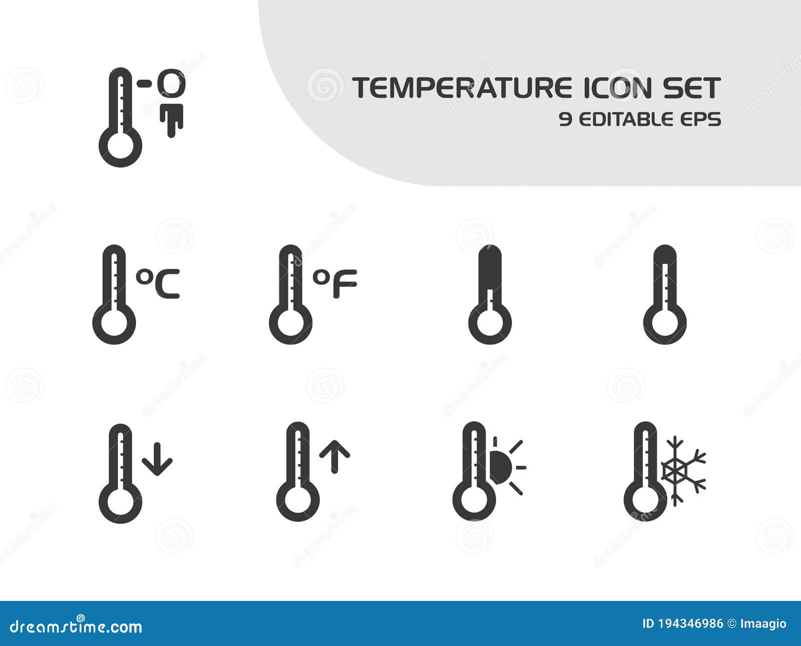 Thermometers Icon Set. Isolated Weather Image. Vector Illustration