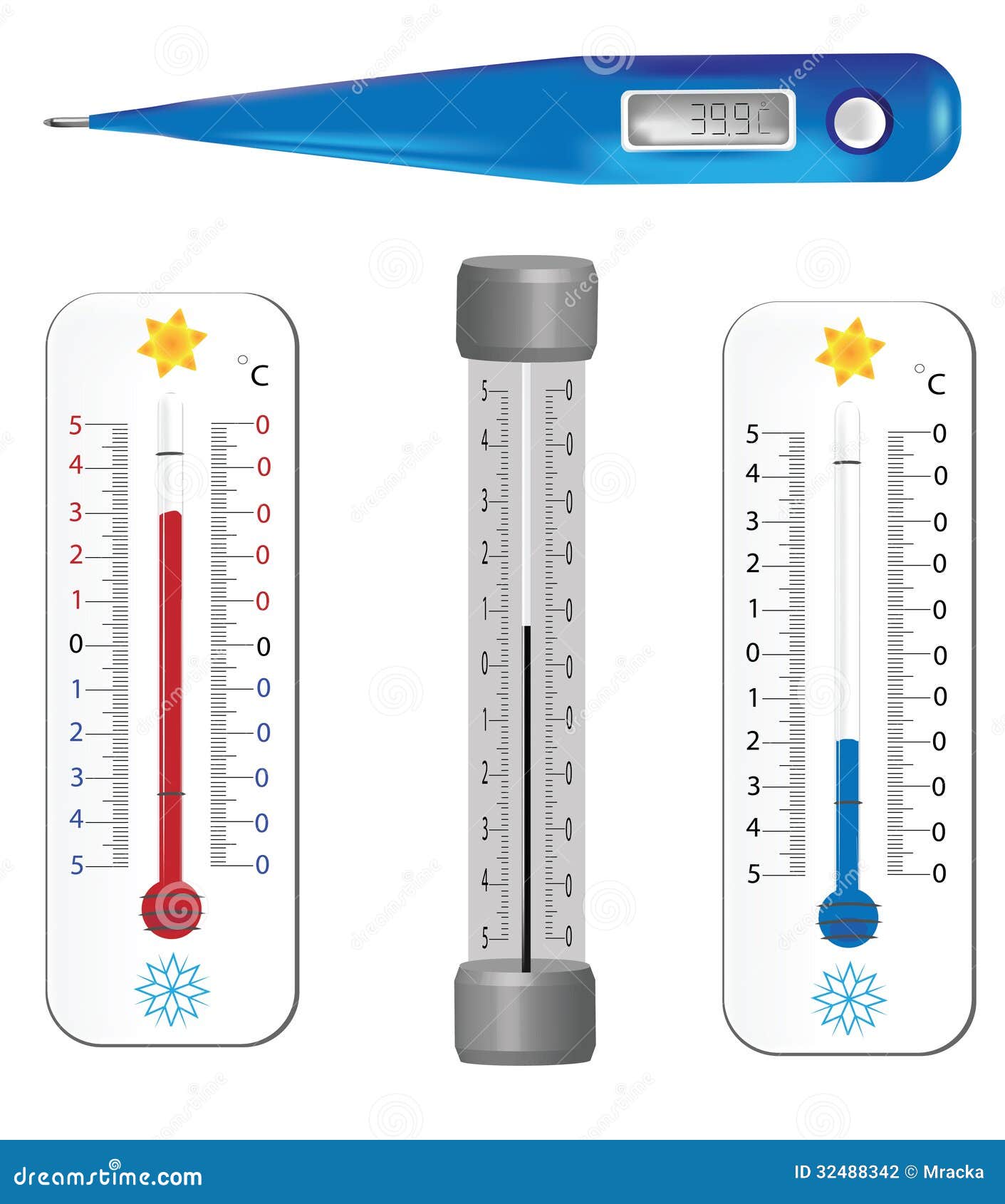 Mercury thermometer for outdoor temperature Vector Image