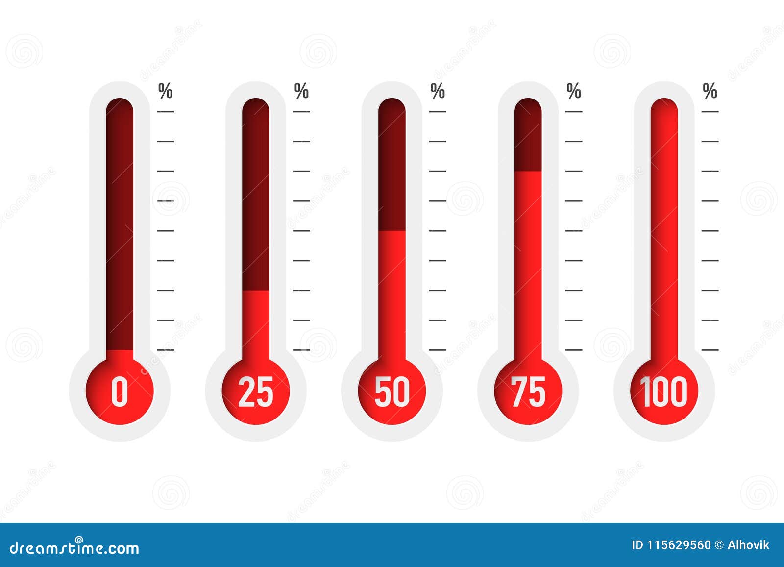 Thermometers stock vector. Illustration of climate, measuring 115629560