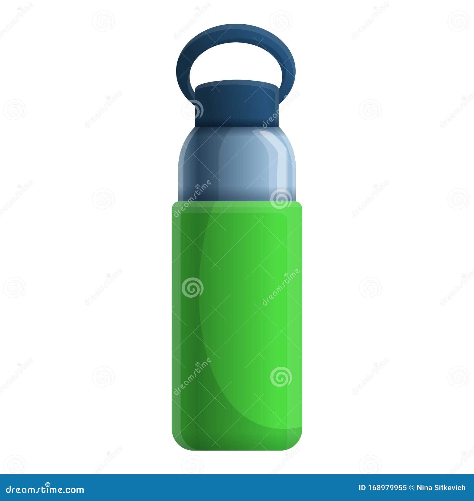 Thermos with a cup flat color line icon Royalty Free Vector