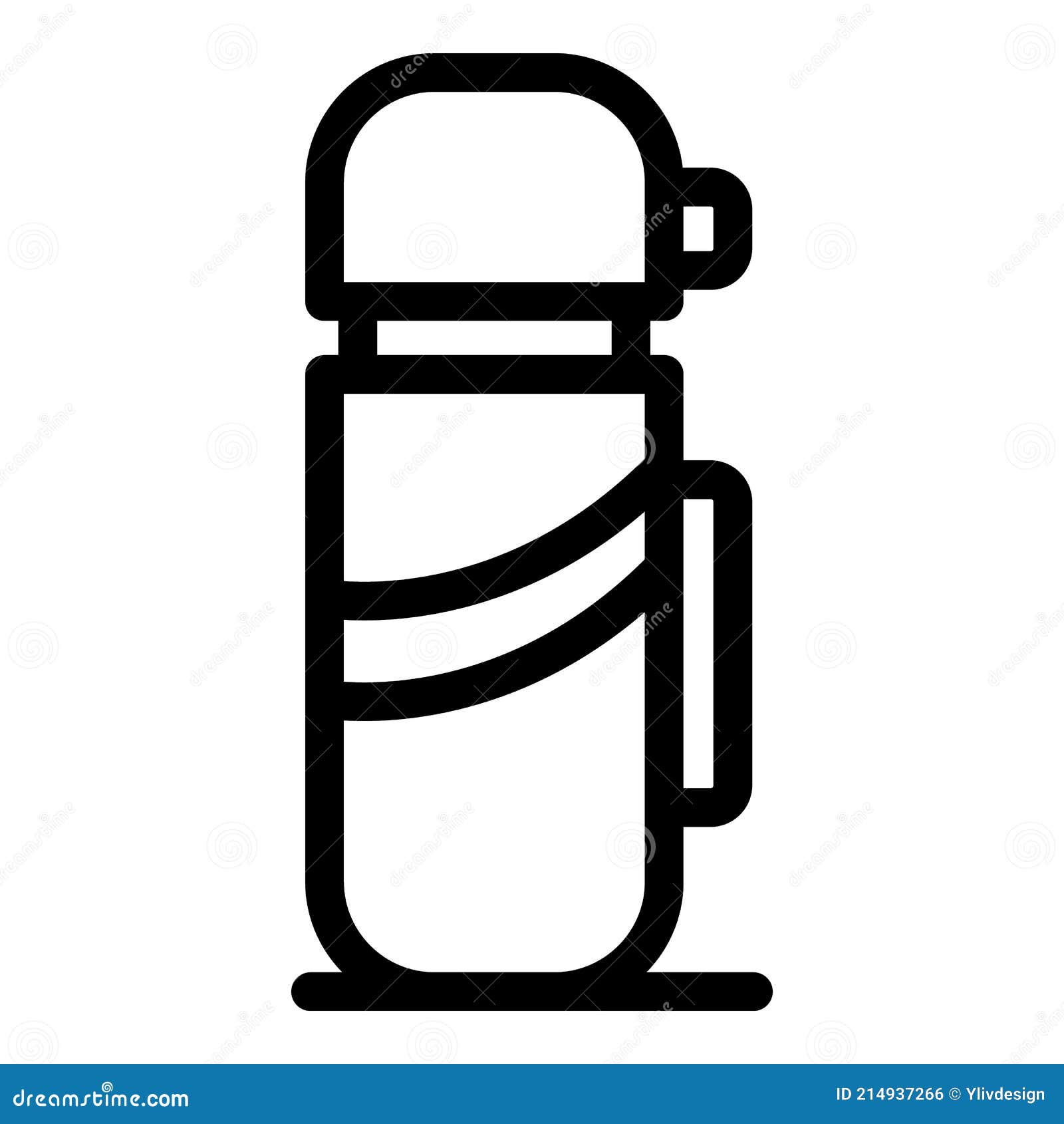 Thermos Bottle Icon, Outline Style Stock Vector Illustration of