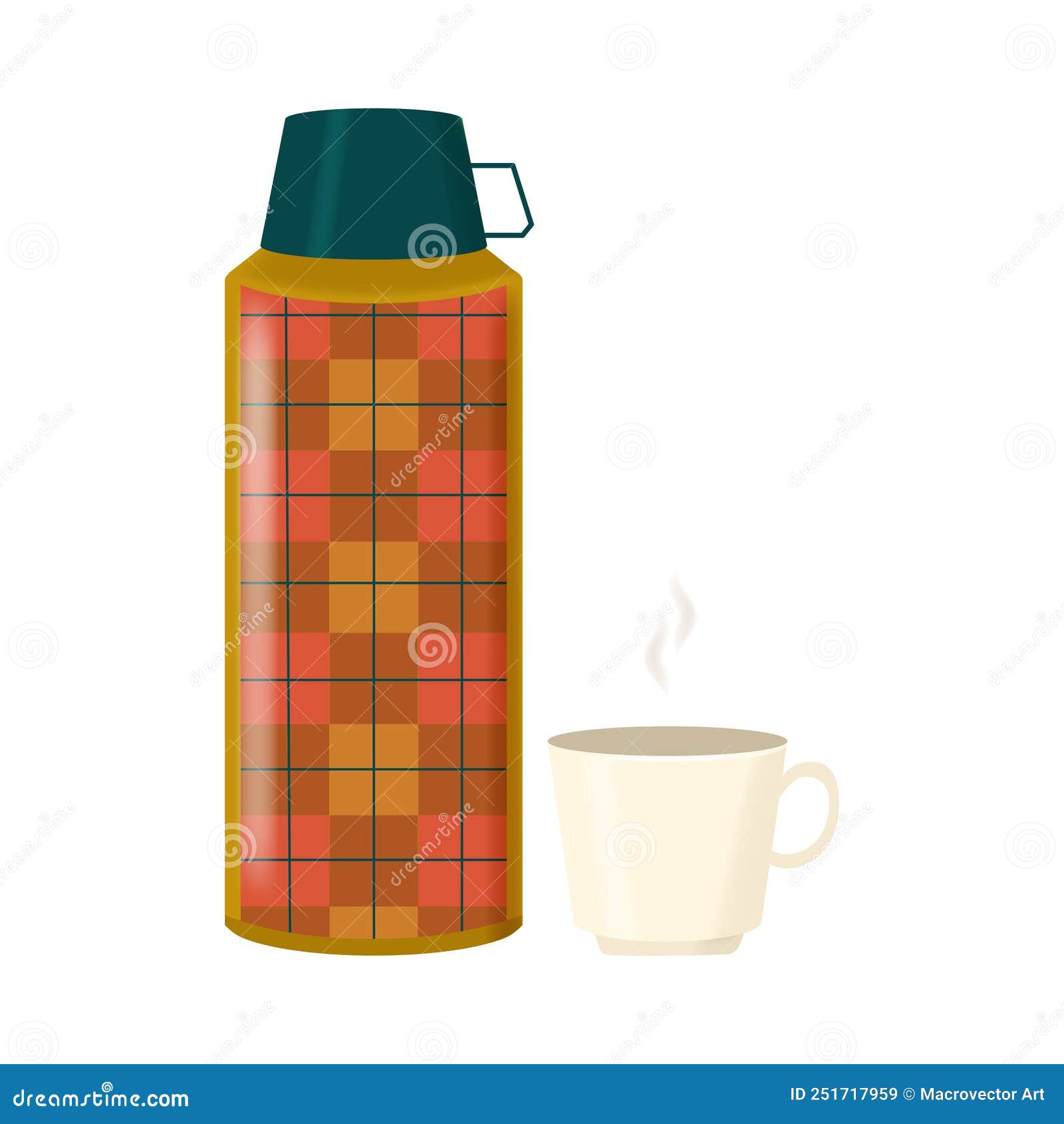 Thermos with Cup Composition Stock Vector Illustration of comfort
