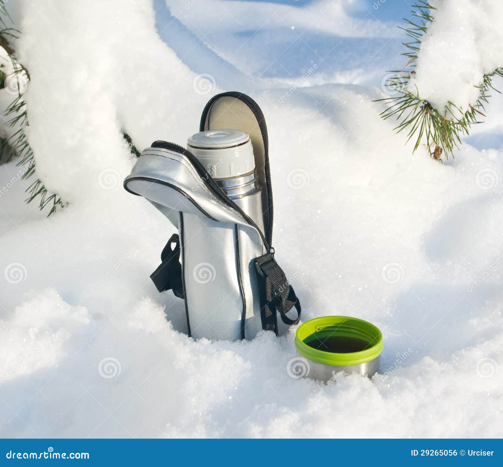 Thermos with hot tea stock photo. Image of liquid, thermos 29265056