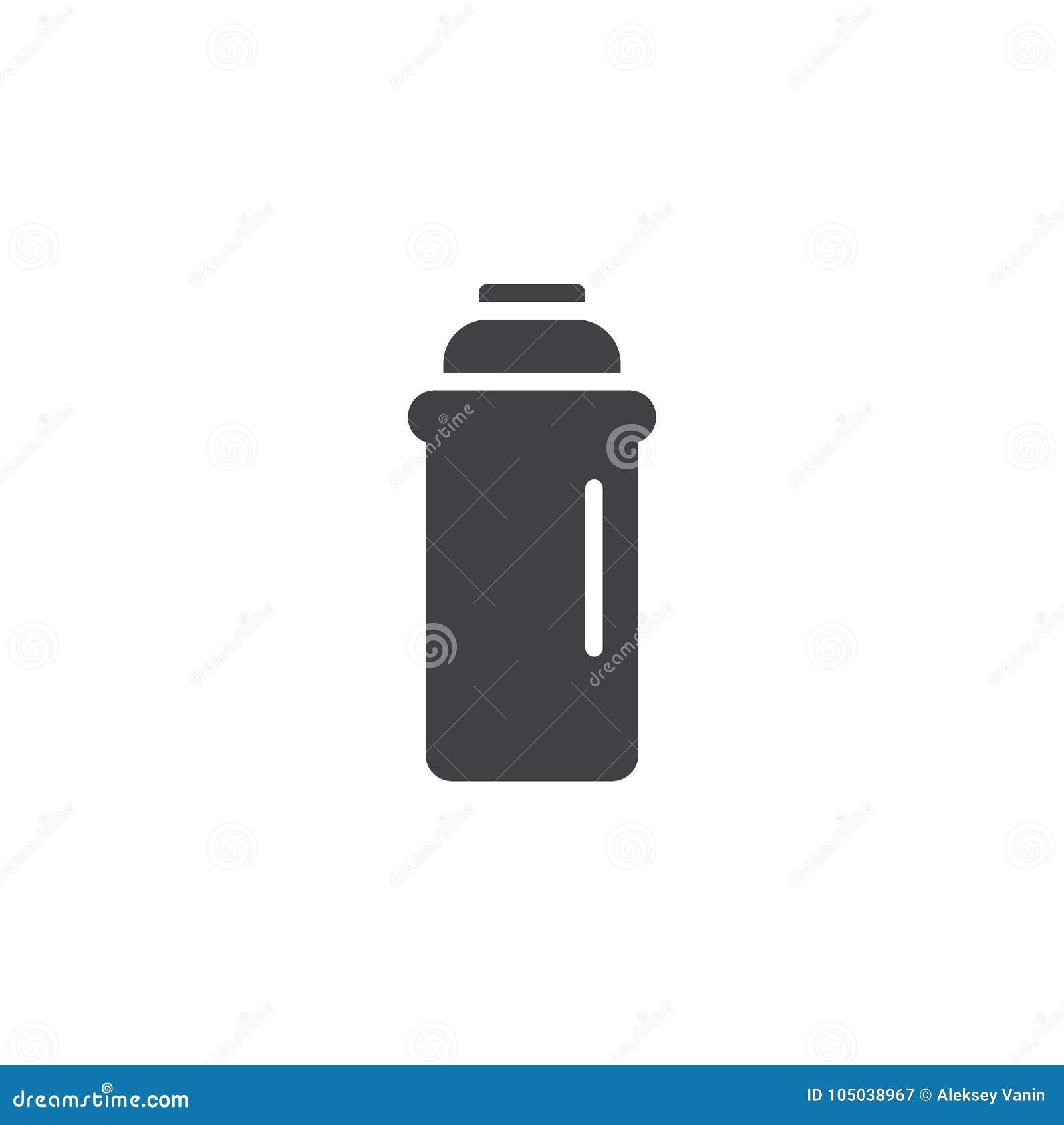 Thermos with a cup flat color line icon Royalty Free Vector