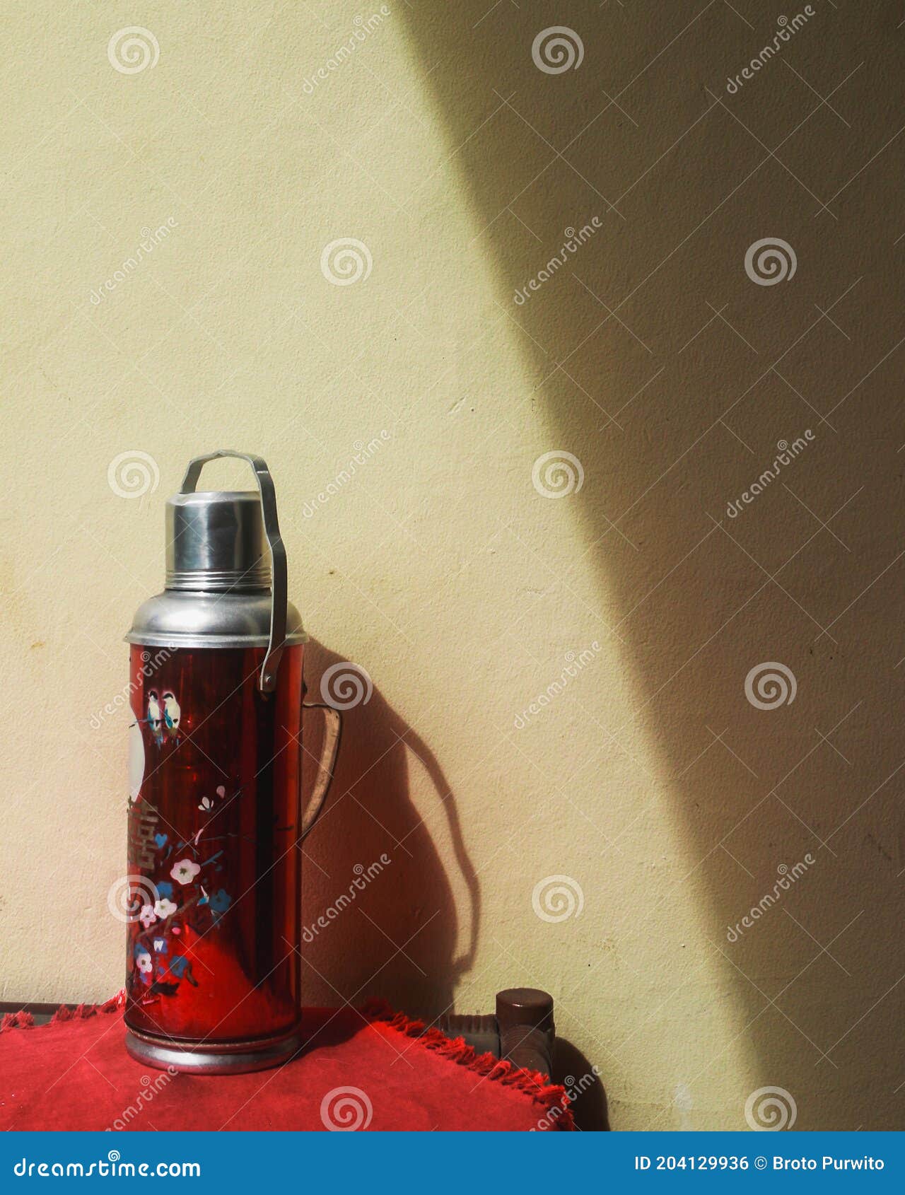 Thermos Old Model, Place To Keep Hot Water Still Hot Stock Photo