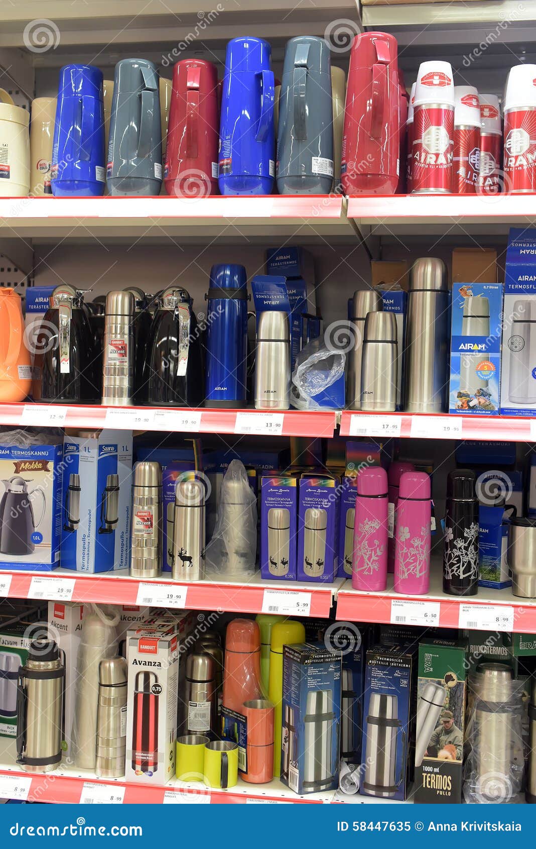 Thermos editorial image. Image of store, chrome, variety 58447635