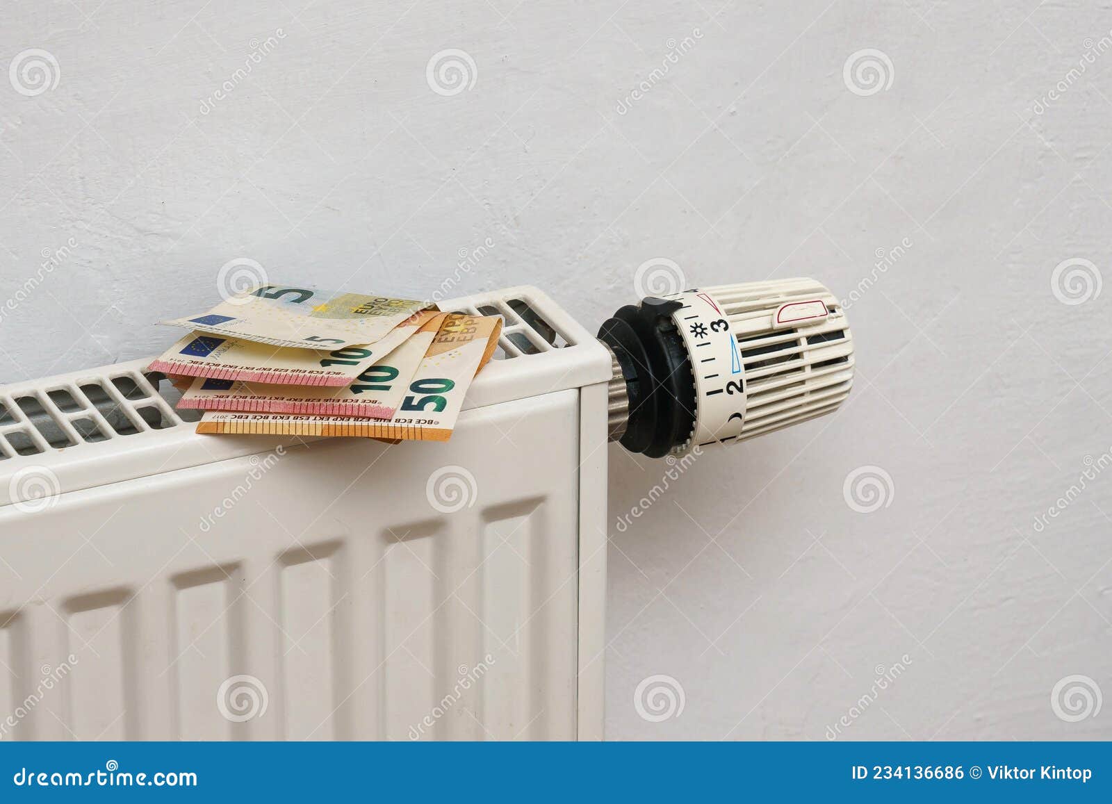 Thermostat De Radiateur De Chauffage Avec Signe Euro Crise