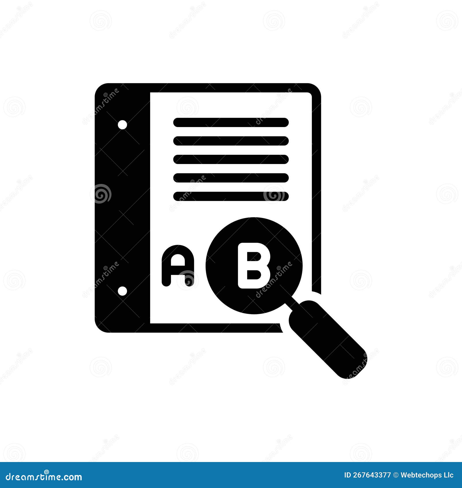black solid icon for thesaurus, word book and boom