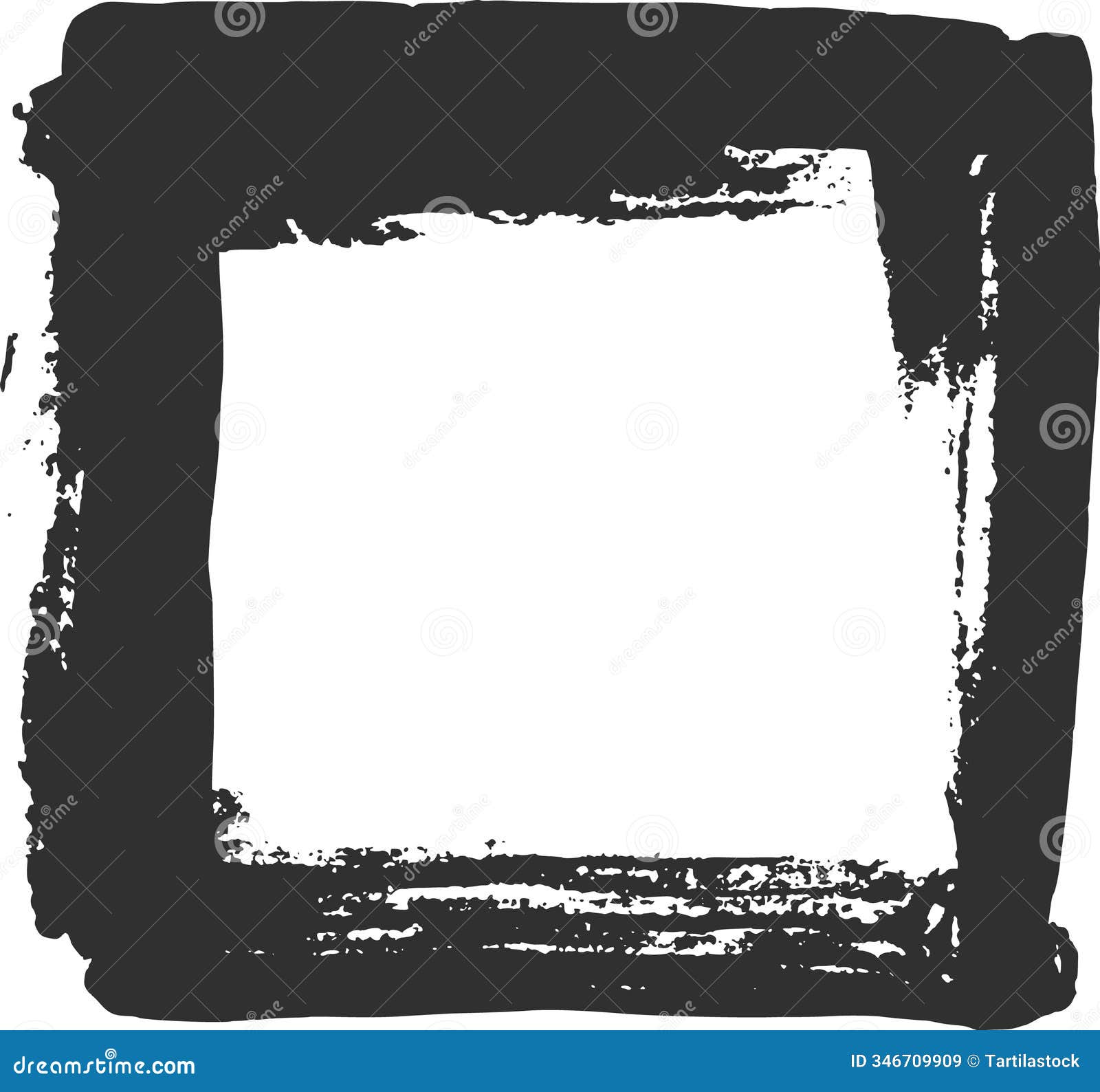 thick black paintbrush strokes create a square border, framing a white space, adding a touch of artistic grunge to any