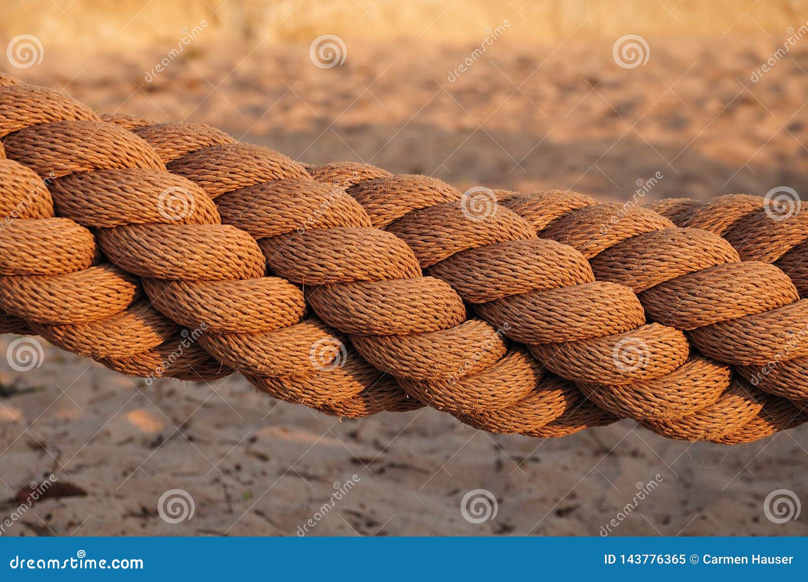 Thick Braided Rope on a Playground in Morning Sun Stock Image - Image of  structure, sand: 143776365