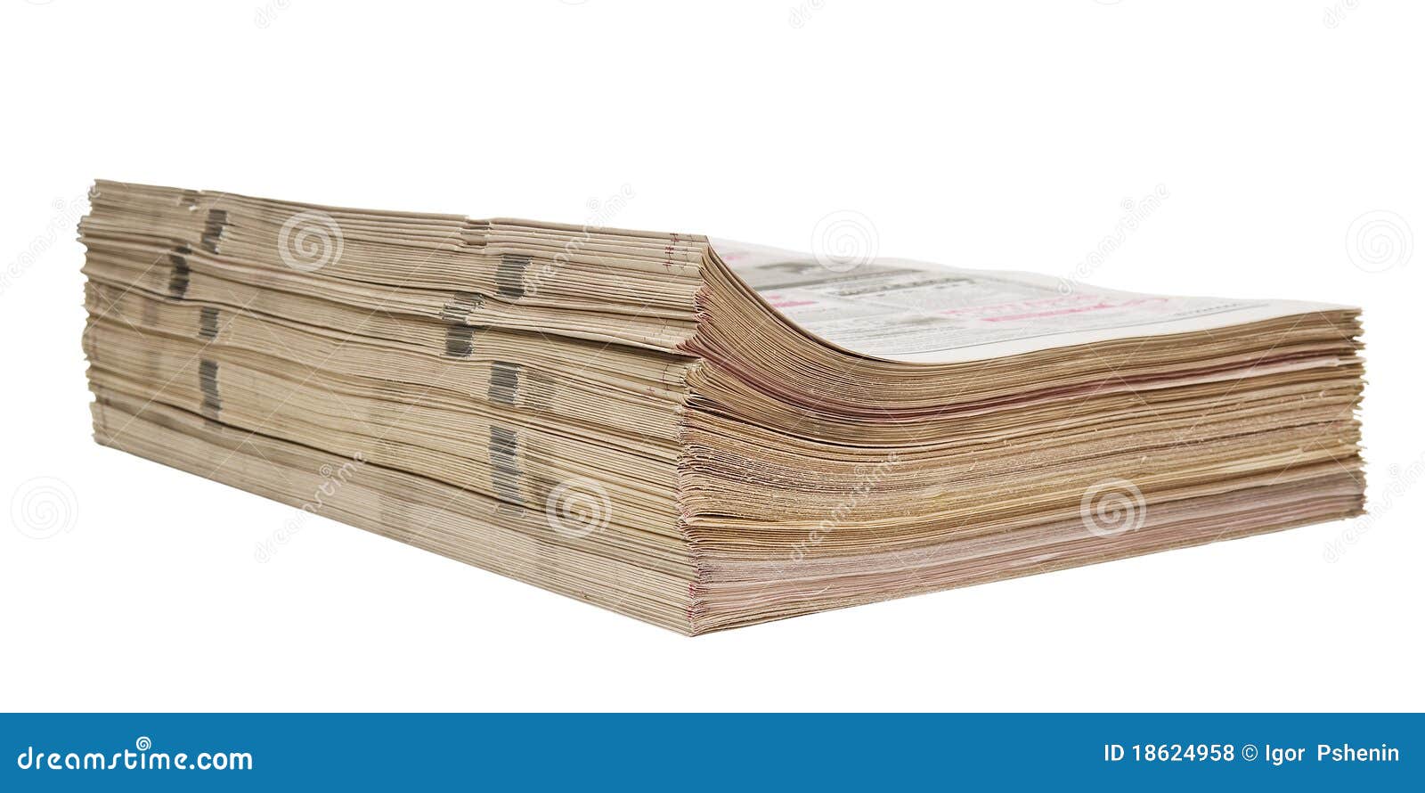 Thick bundle of newspapers stock photo. Image of news 18624958