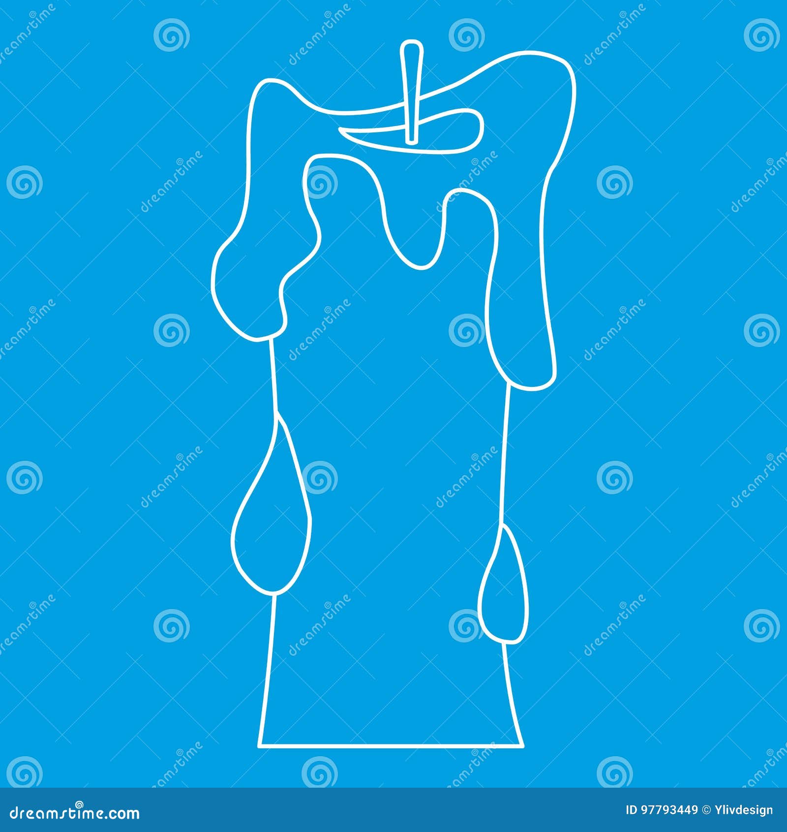 Thick Candle Icon, Outline Style Stock Vector Illustration of