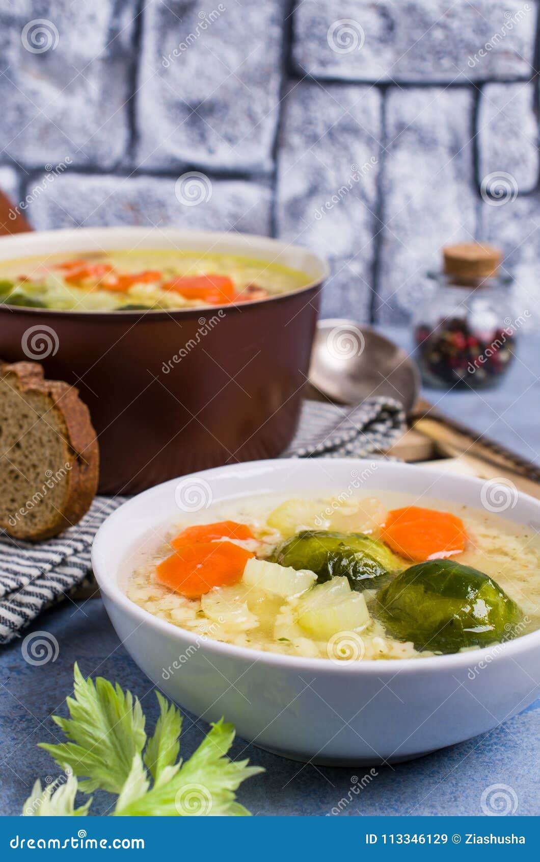 Thick Clear Soup with Pasta Stock Image Image of italian, homemade
