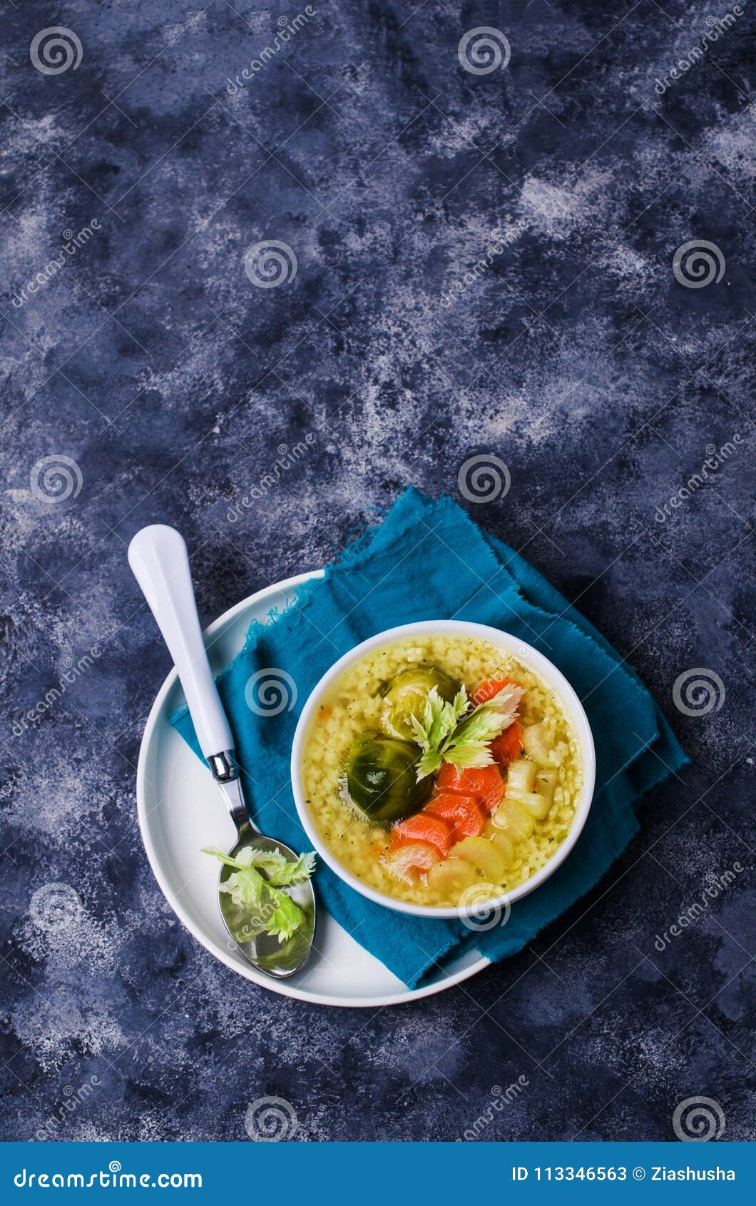 Thick Clear Soup with Pasta Stock Image Image of clear, homemade