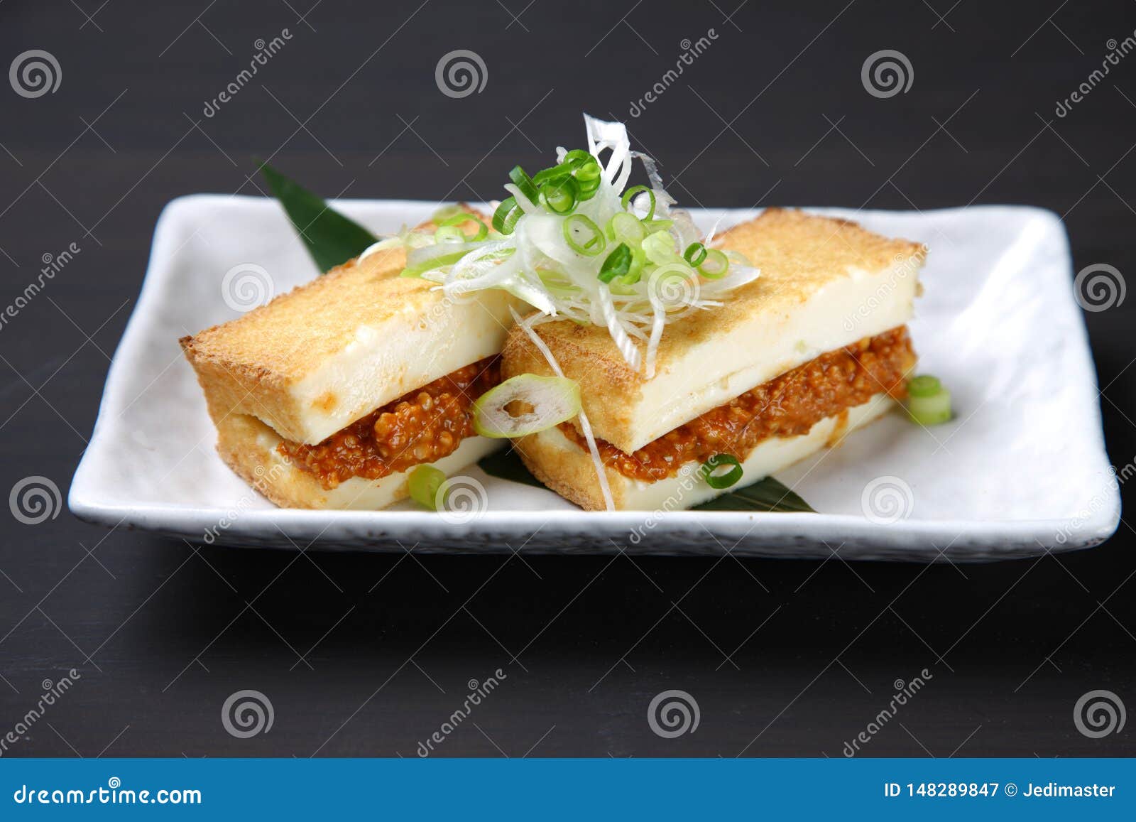 Thick Deepfried Tofu Stuffed with Pork Stock Image Image of deep