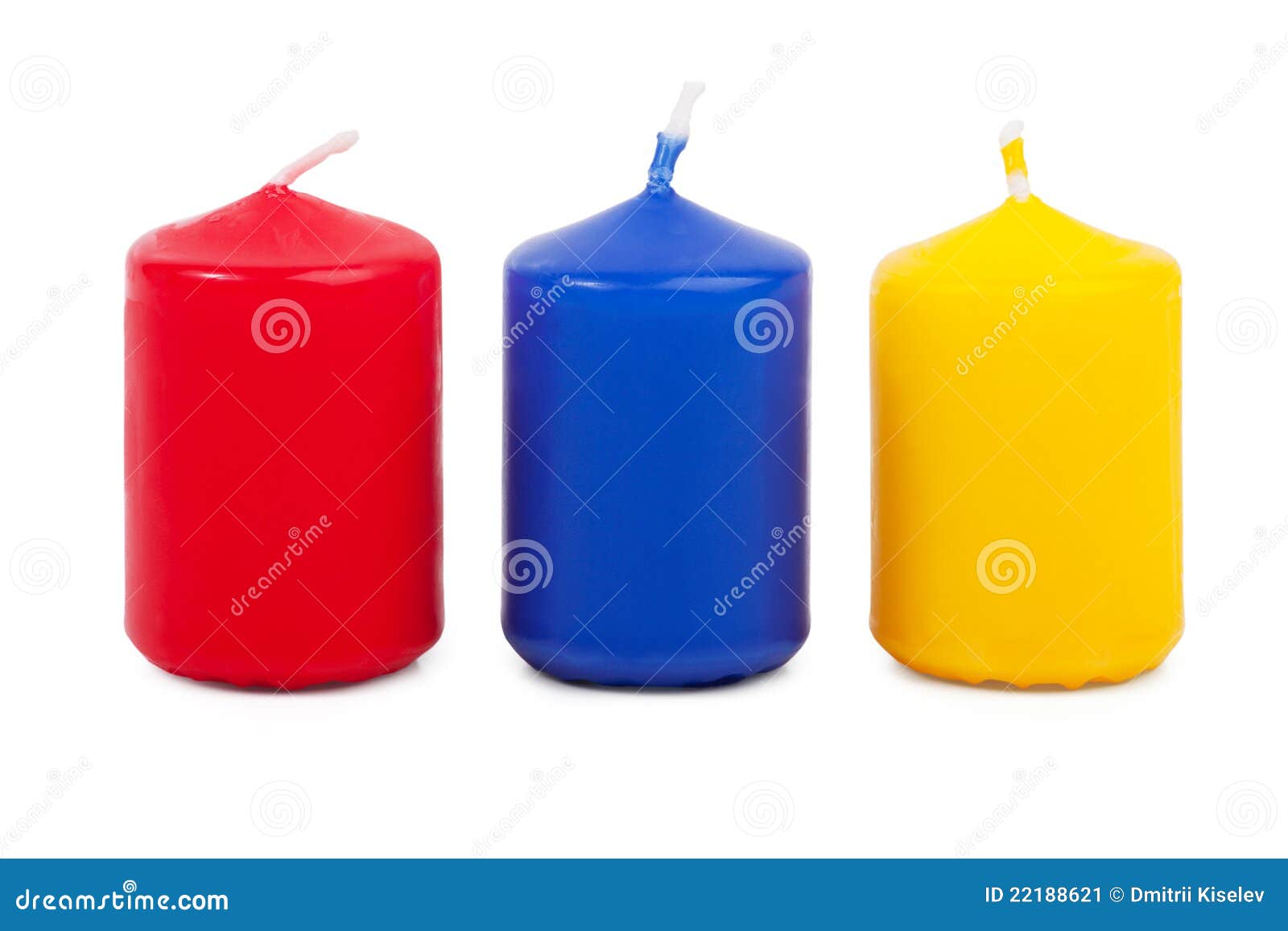 Thick Red Wax Candle with a Wick Stock Image Image of short, stand